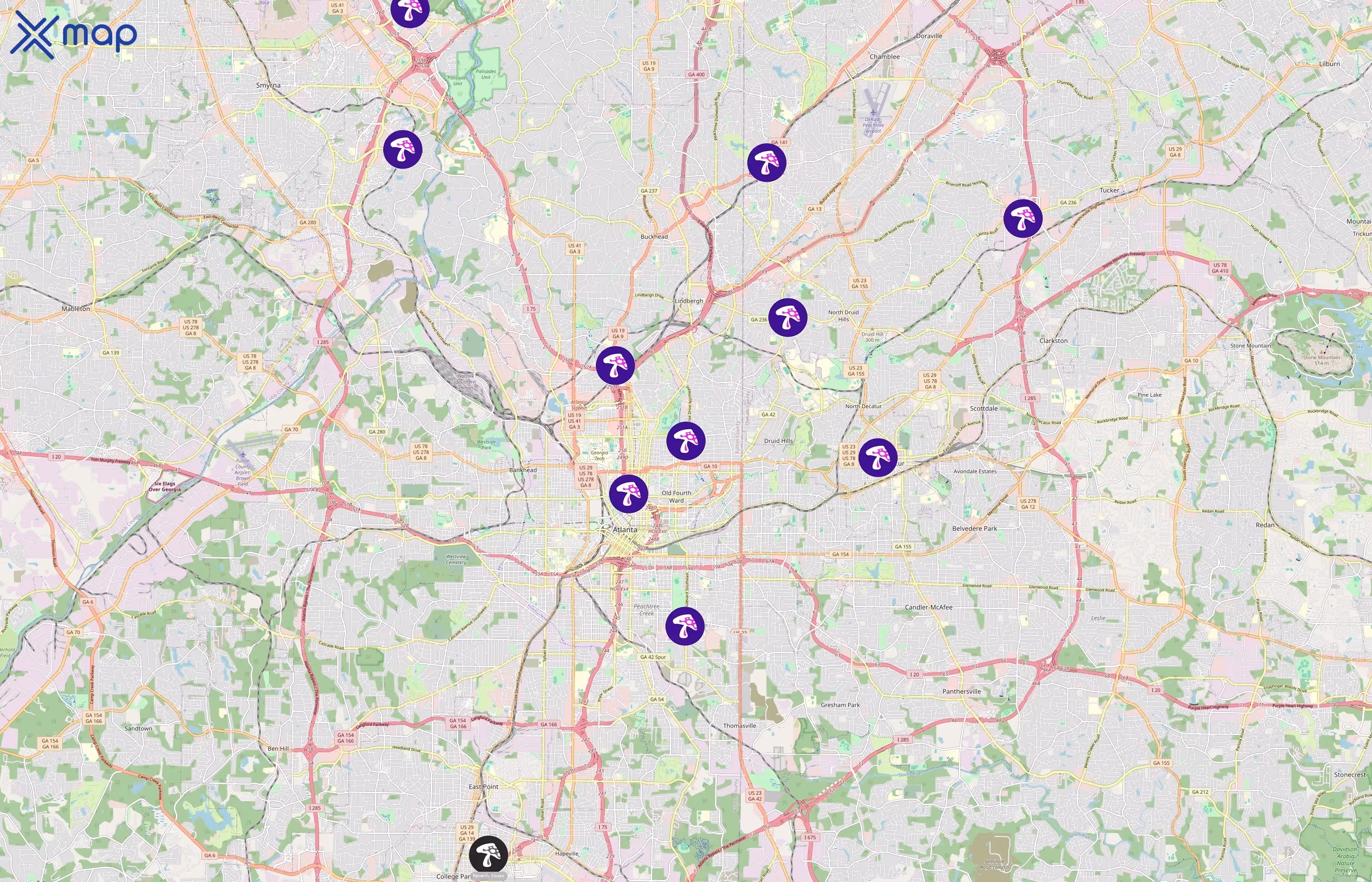 Mellow Mushroom area coverage