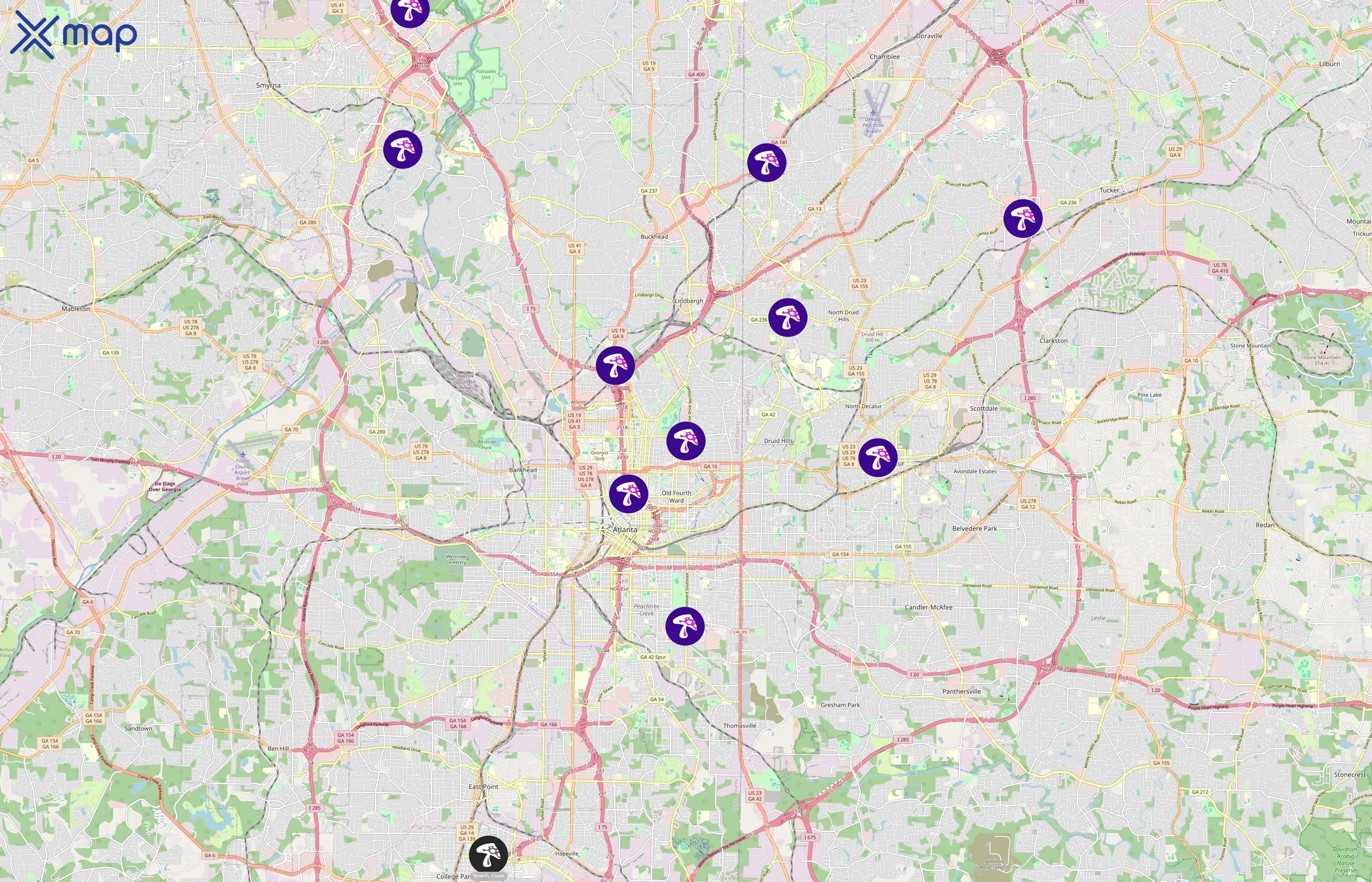 Mellow Mushroom area coverage