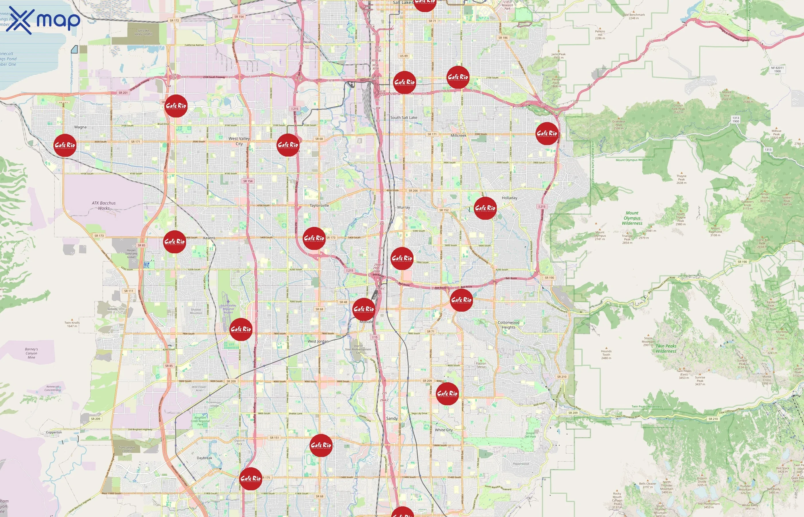 Cafe Rio area coverage