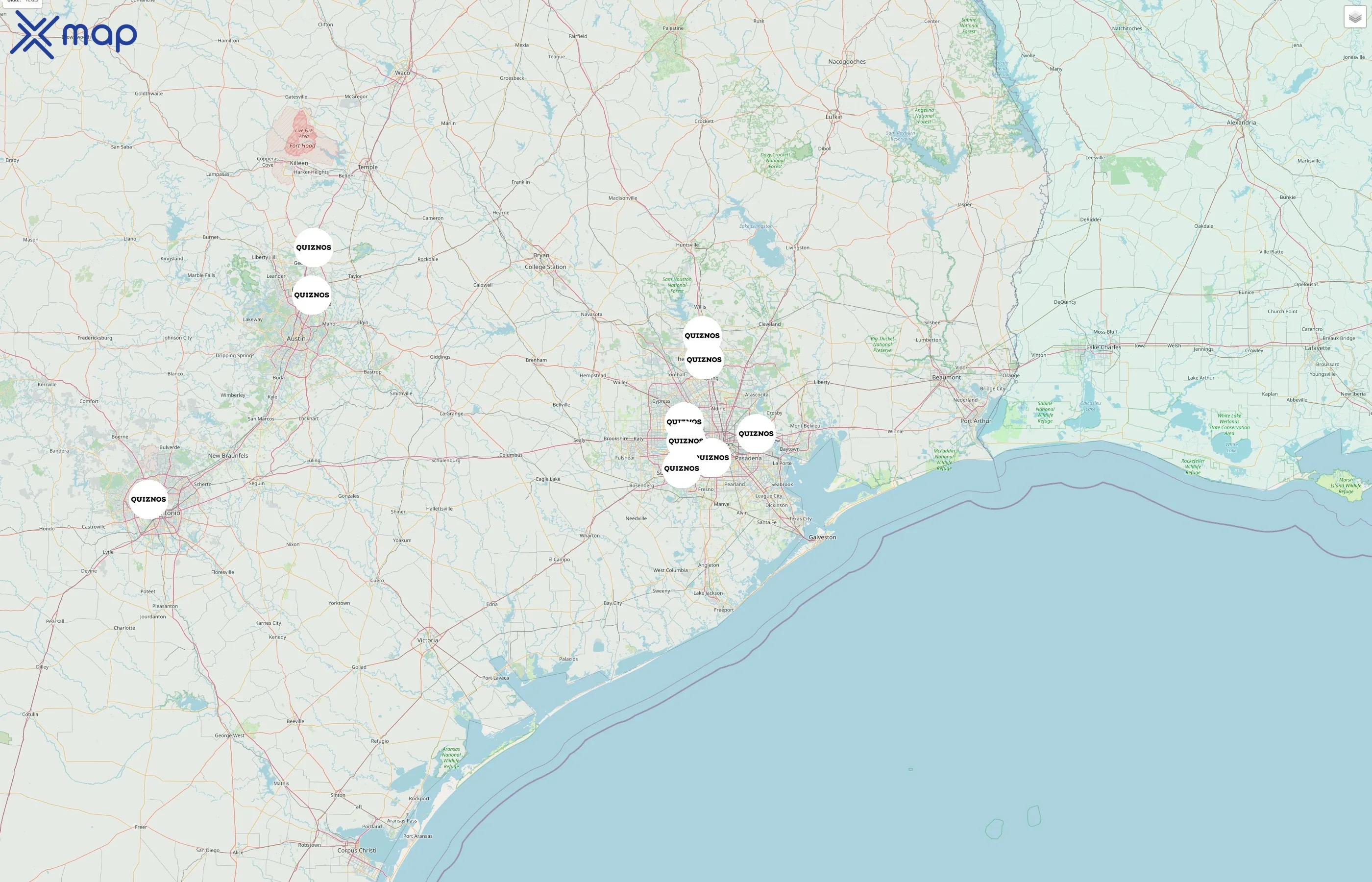 Quiznos street hotspots