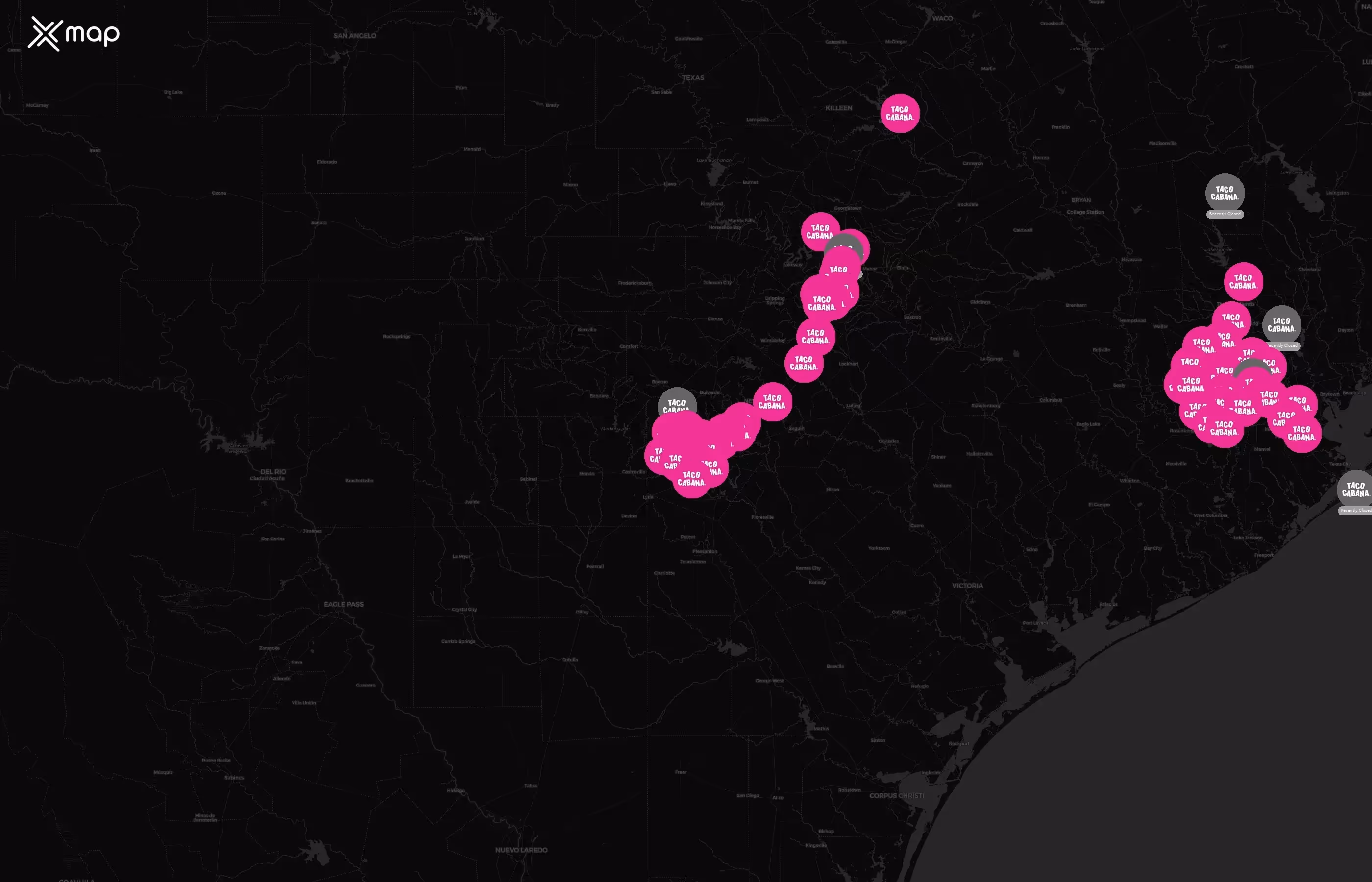 Taco Cabana city distribution
