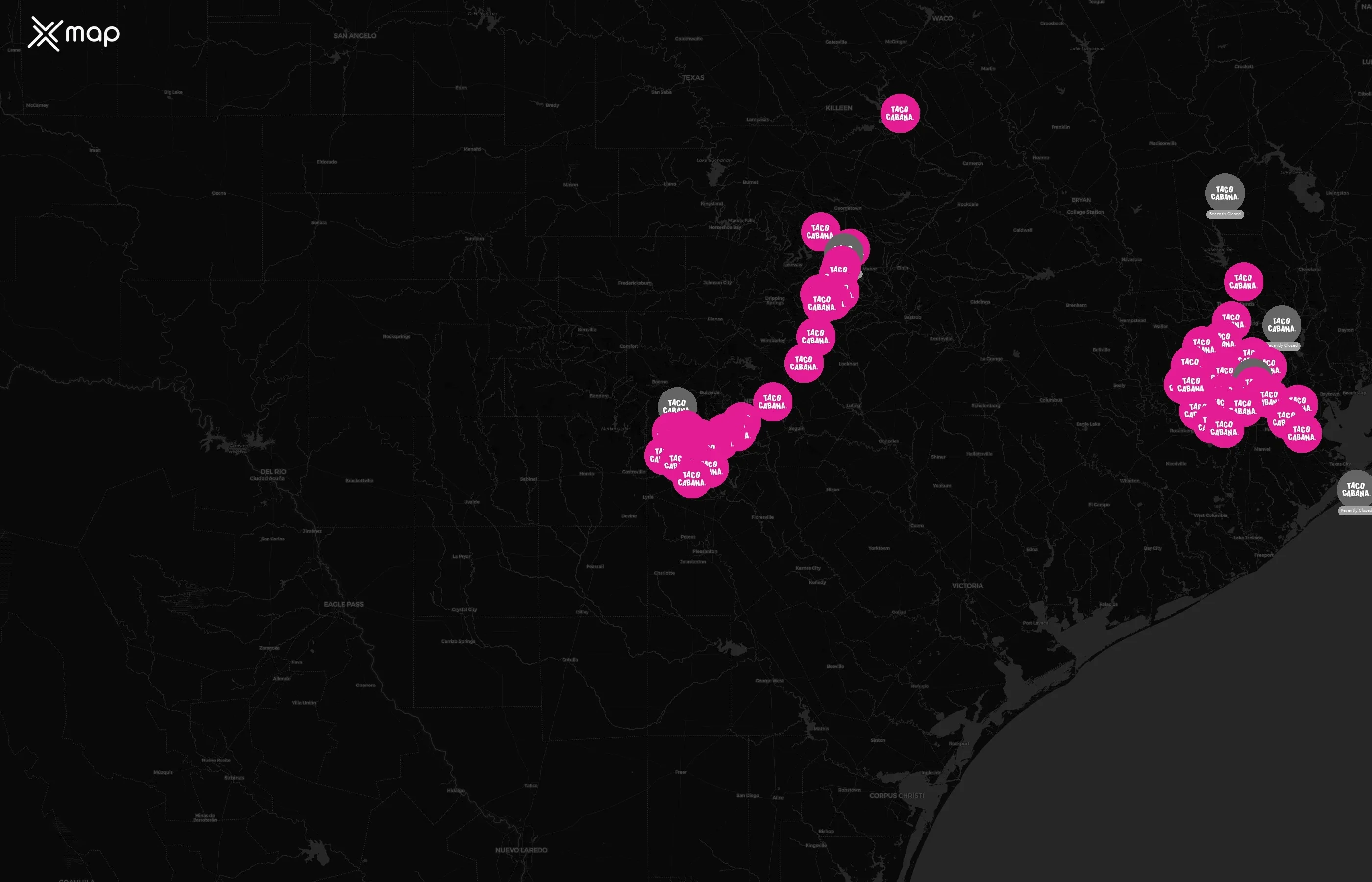 Taco Cabana city distribution