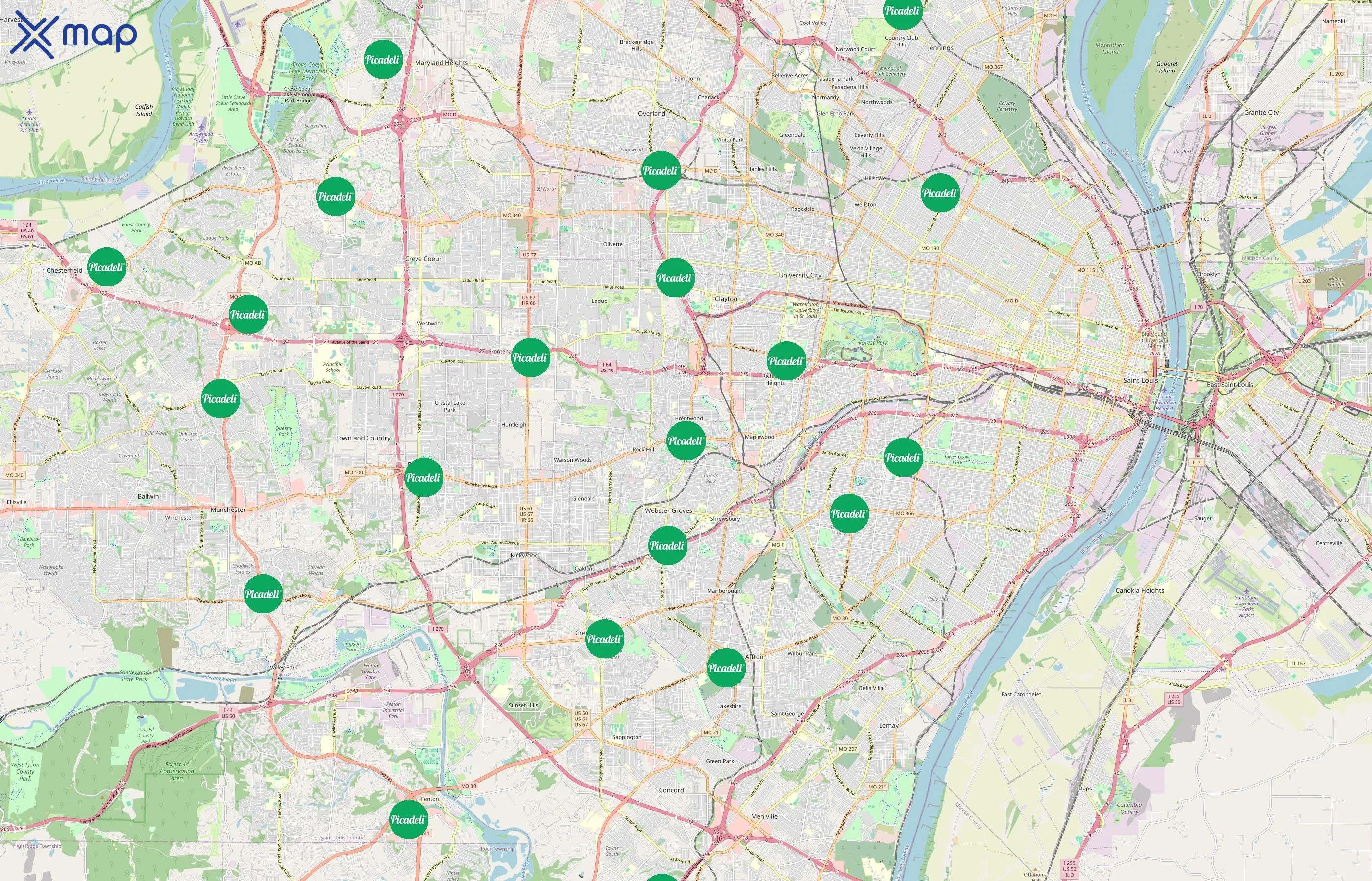 Picadeli area coverage