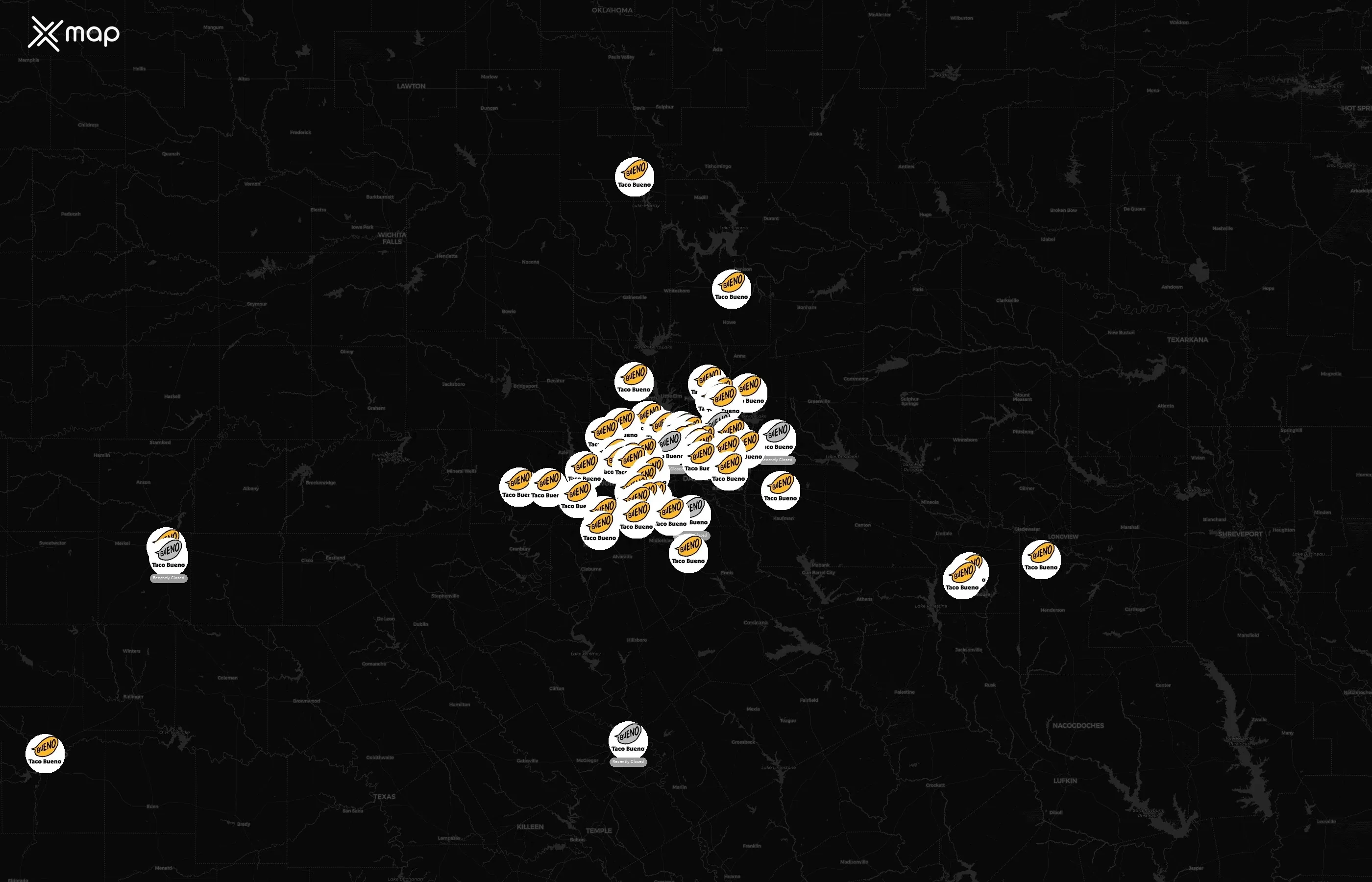 Taco Bueno city distribution