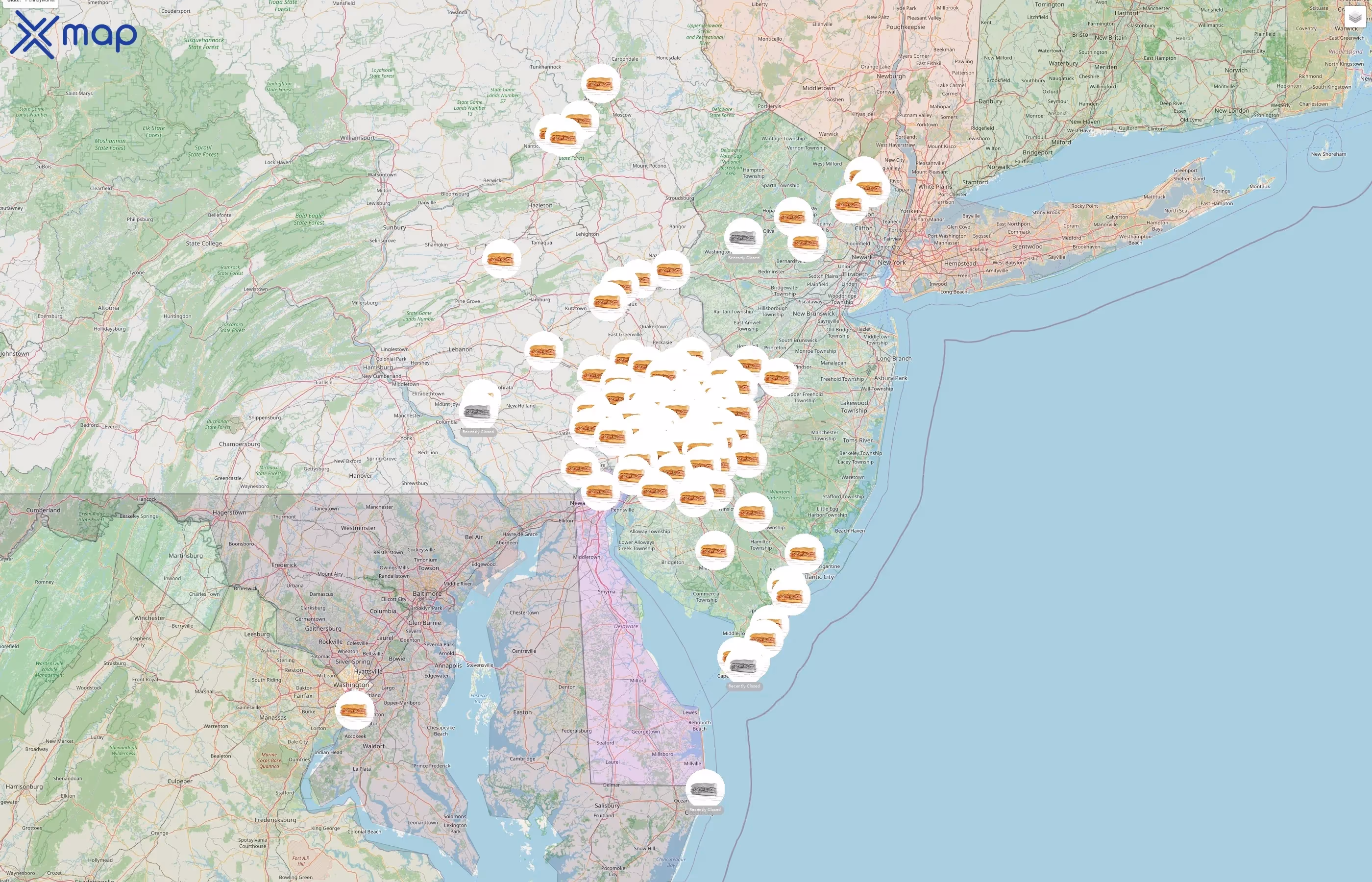 PrimoHoagies street hotspots