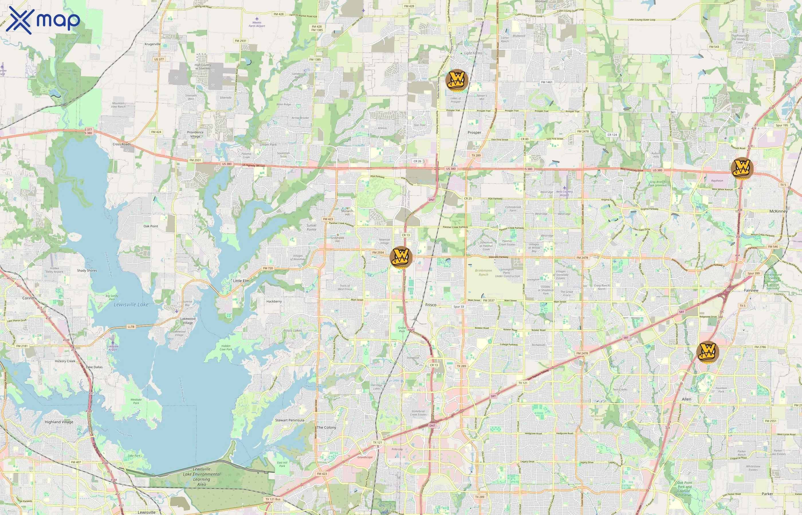 Which Wich Superior Sandwiches area coverage