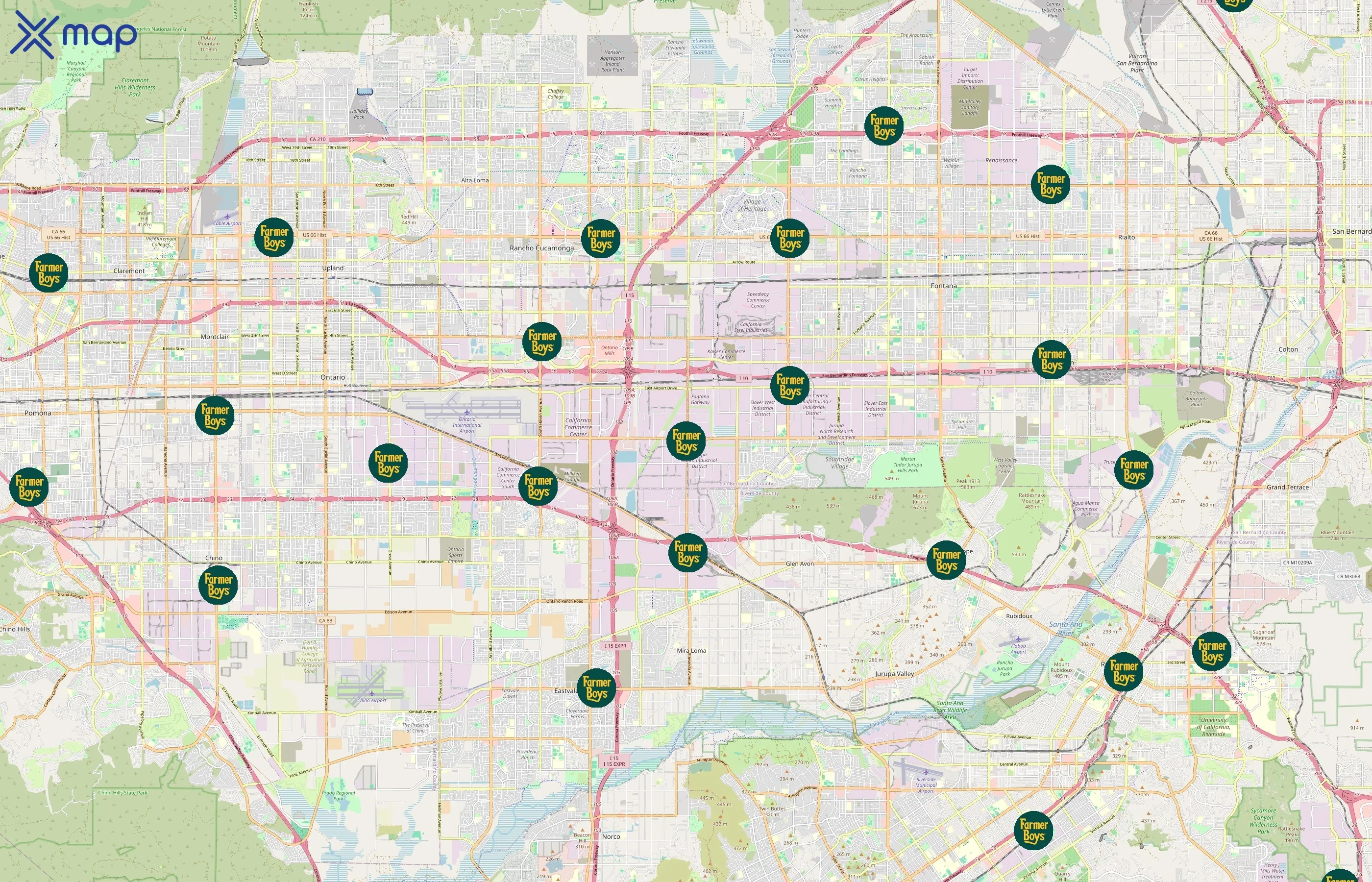 Farmer Boys area coverage