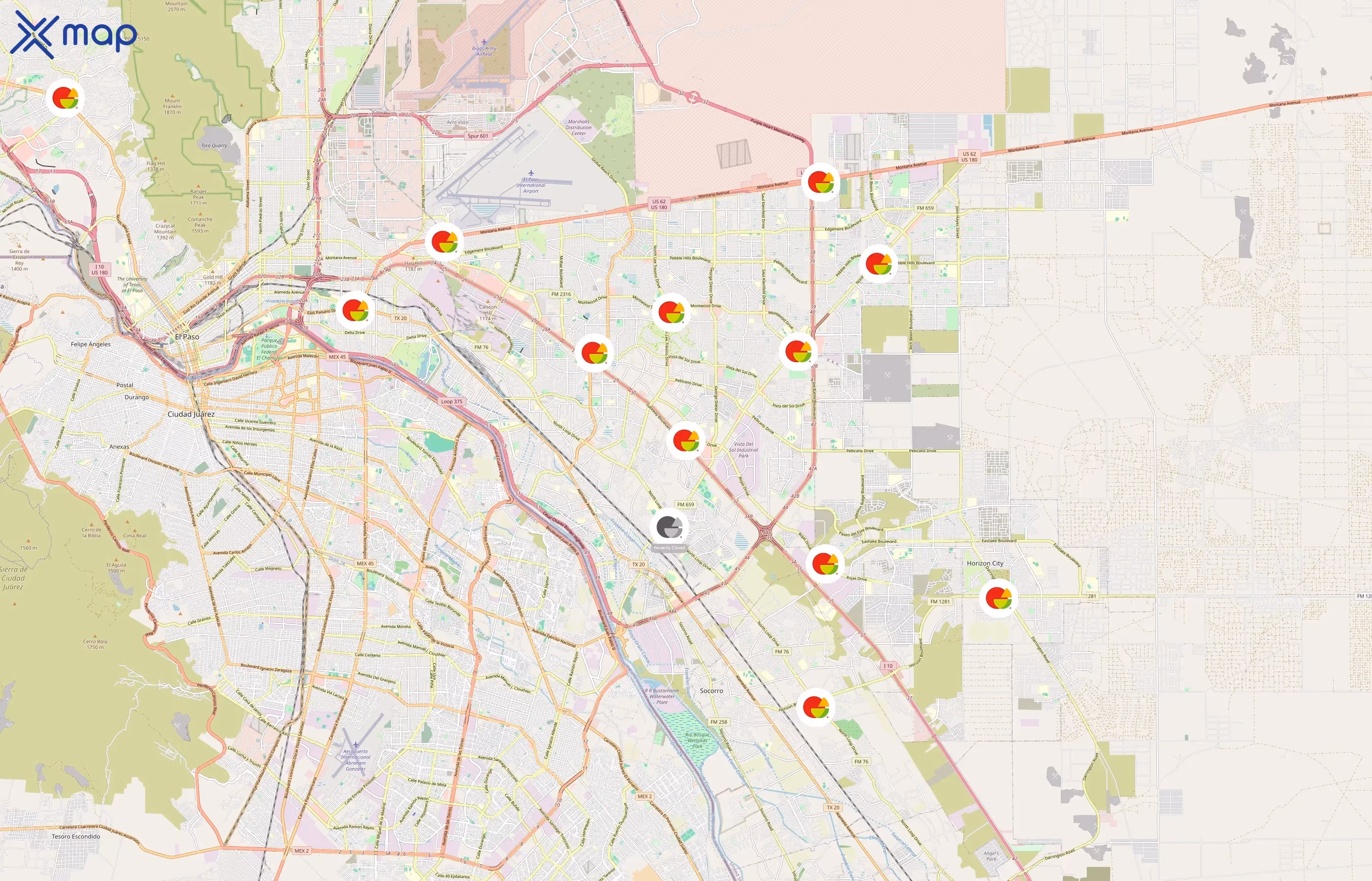 Peter Piper Pizza area coverage