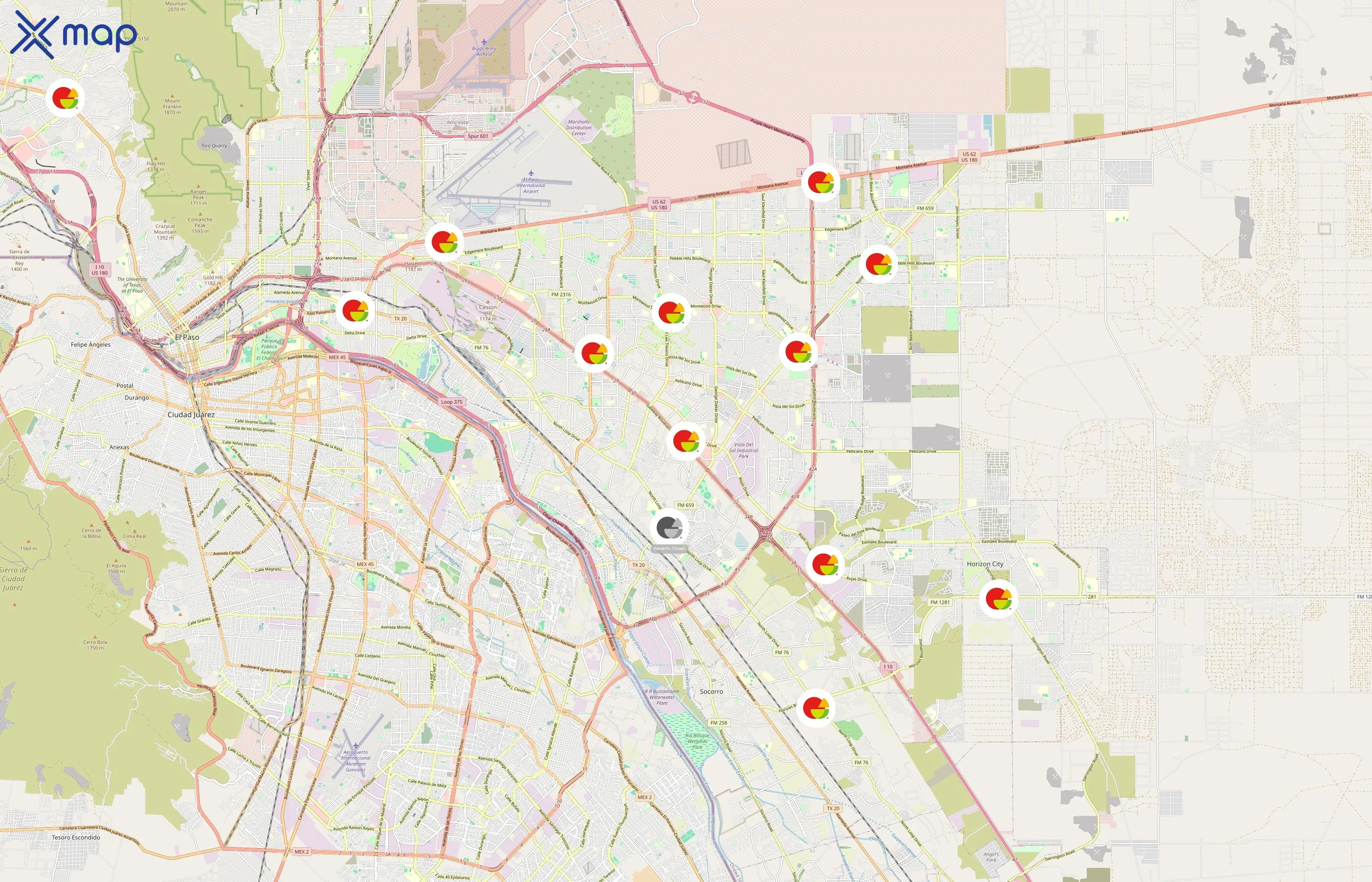 Peter Piper Pizza area coverage