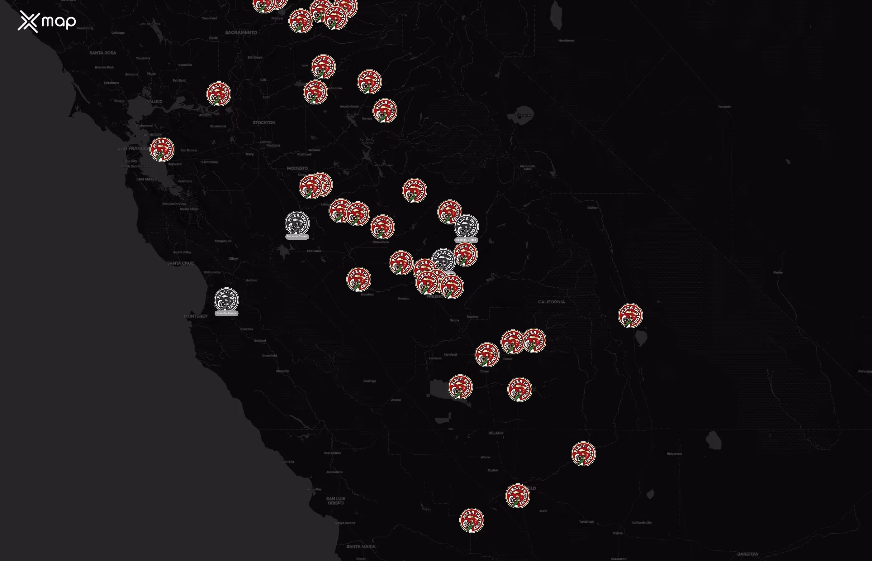 Pizza Factory city distribution