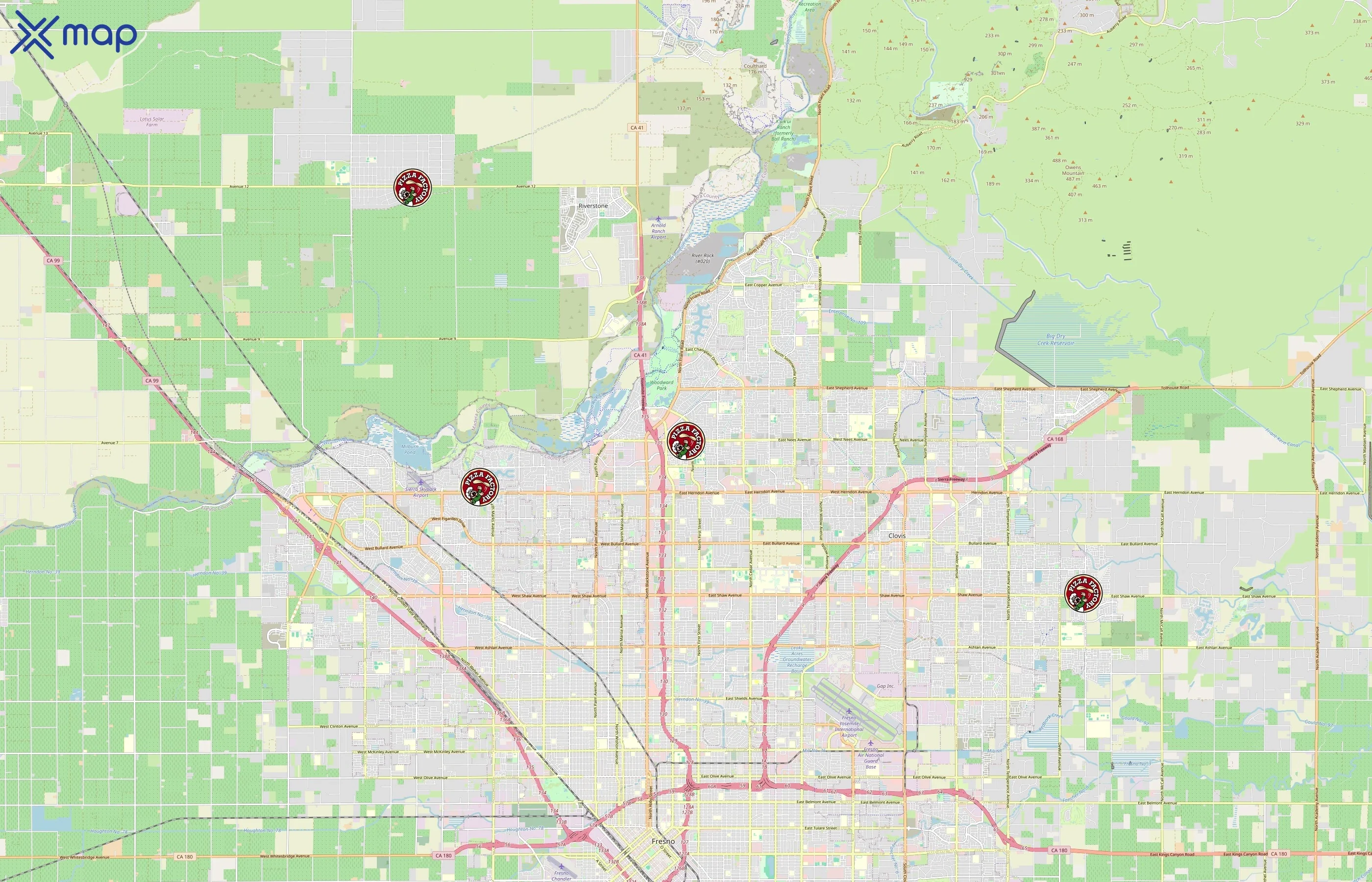 Pizza Factory area coverage