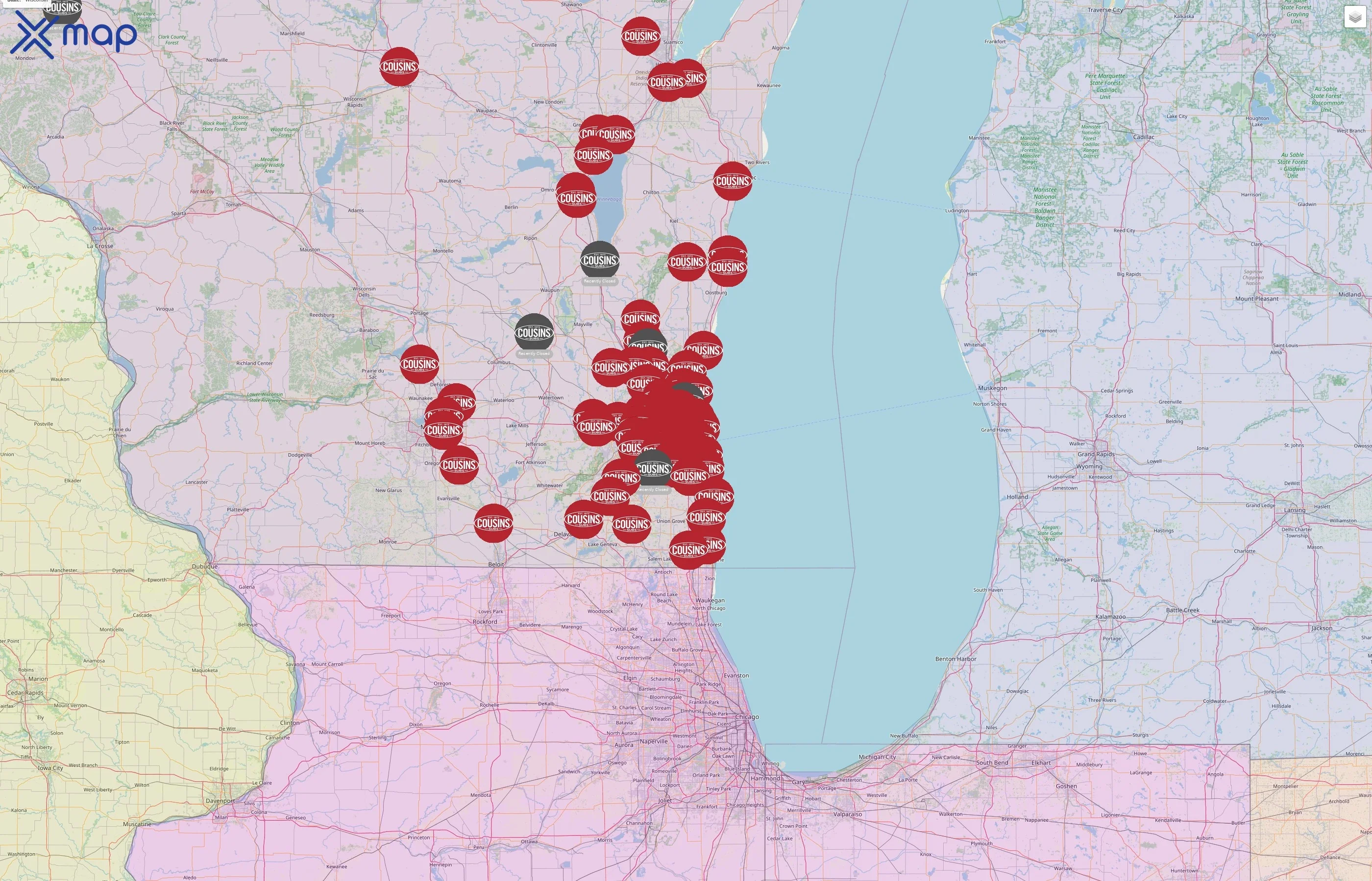 Cousins Subs street hotspots