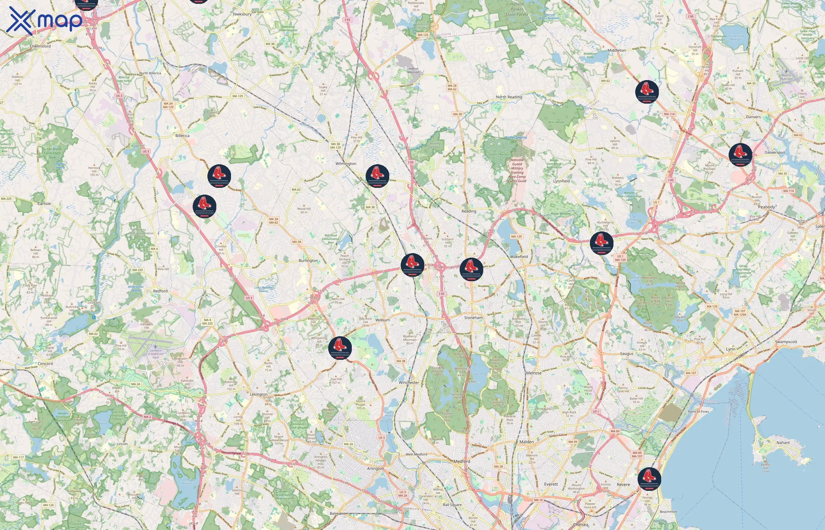 99 Restaurants area coverage