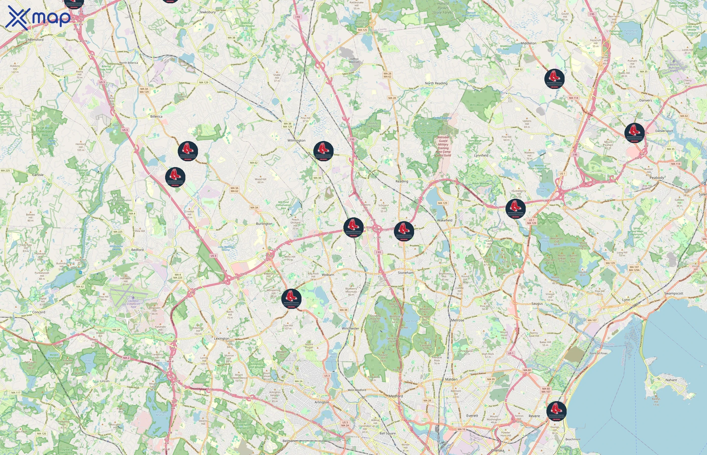 99 Restaurants area coverage