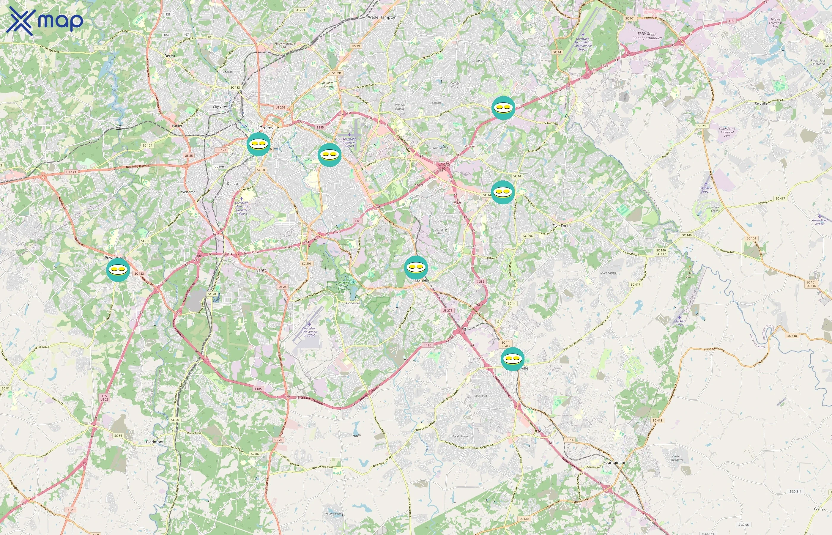 Eggs Up Grill area coverage