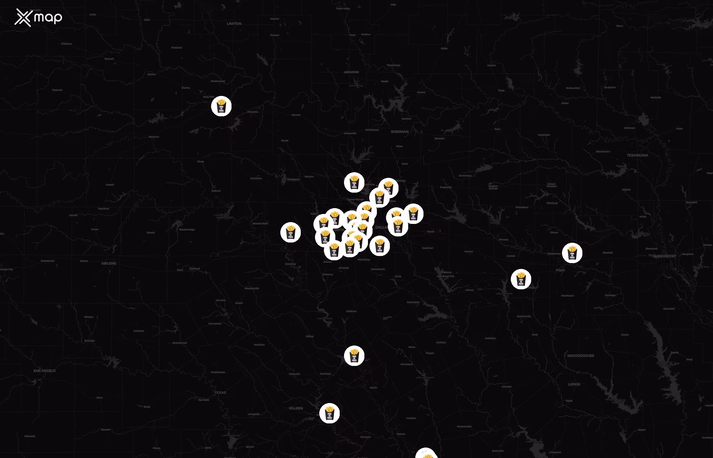 Man Vs Fries city distribution