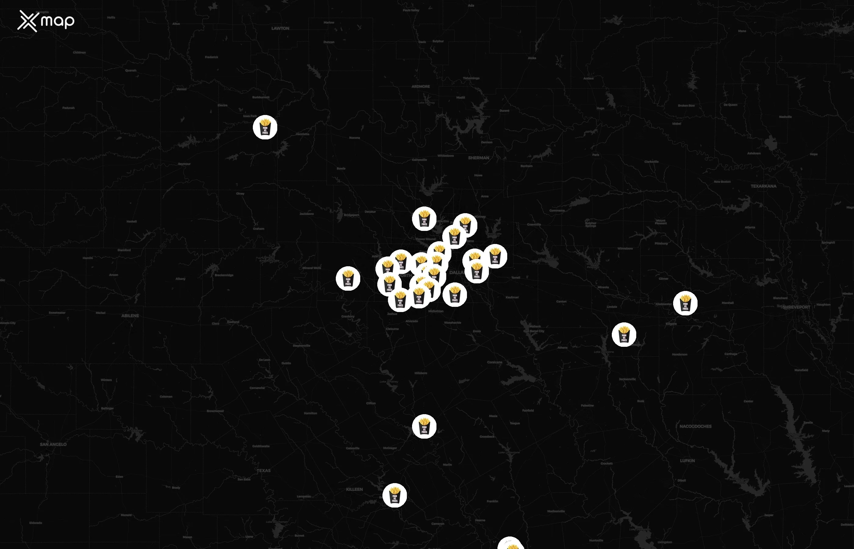 Man Vs Fries city distribution