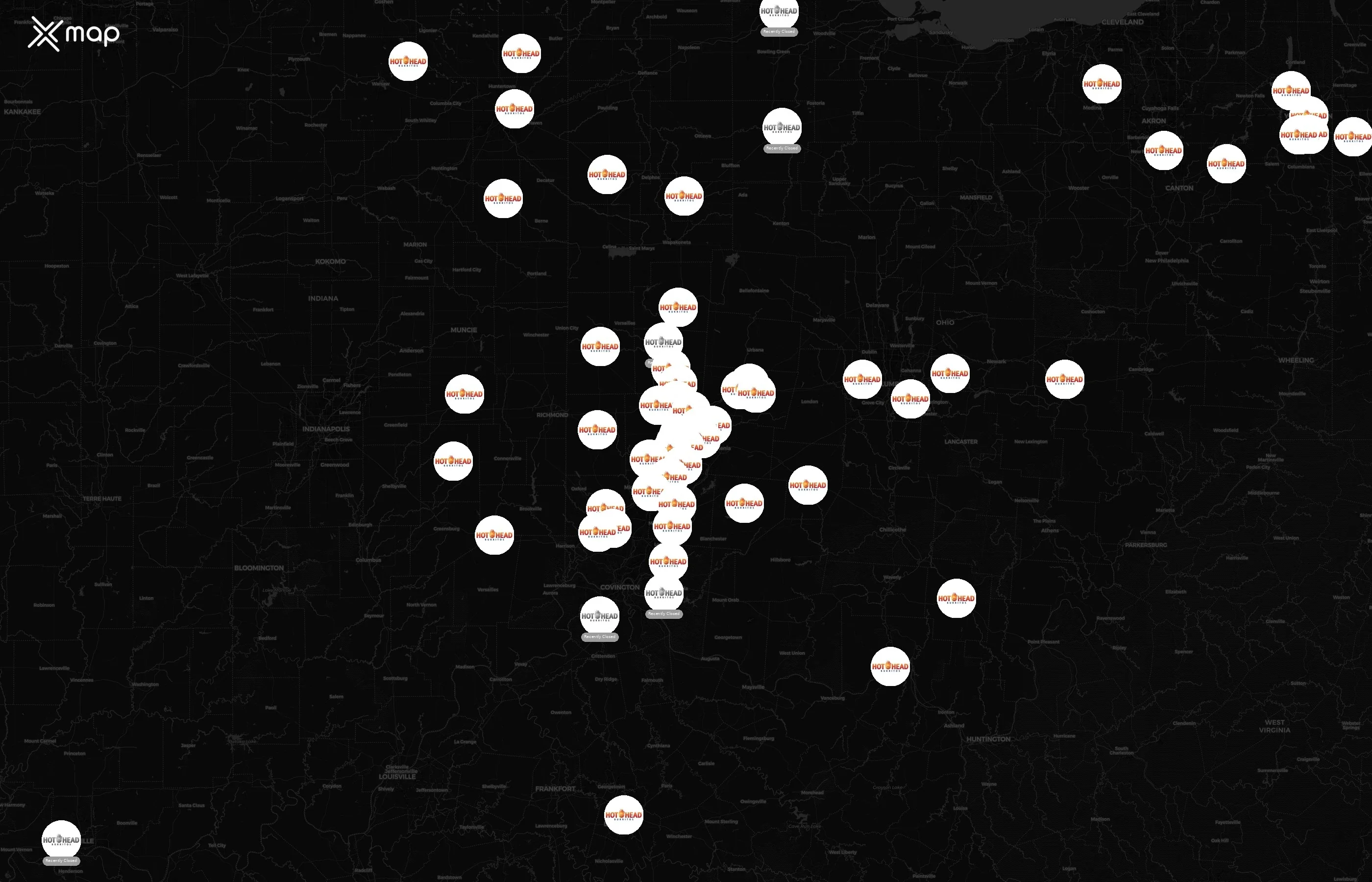 Hot Head Burritos city distribution