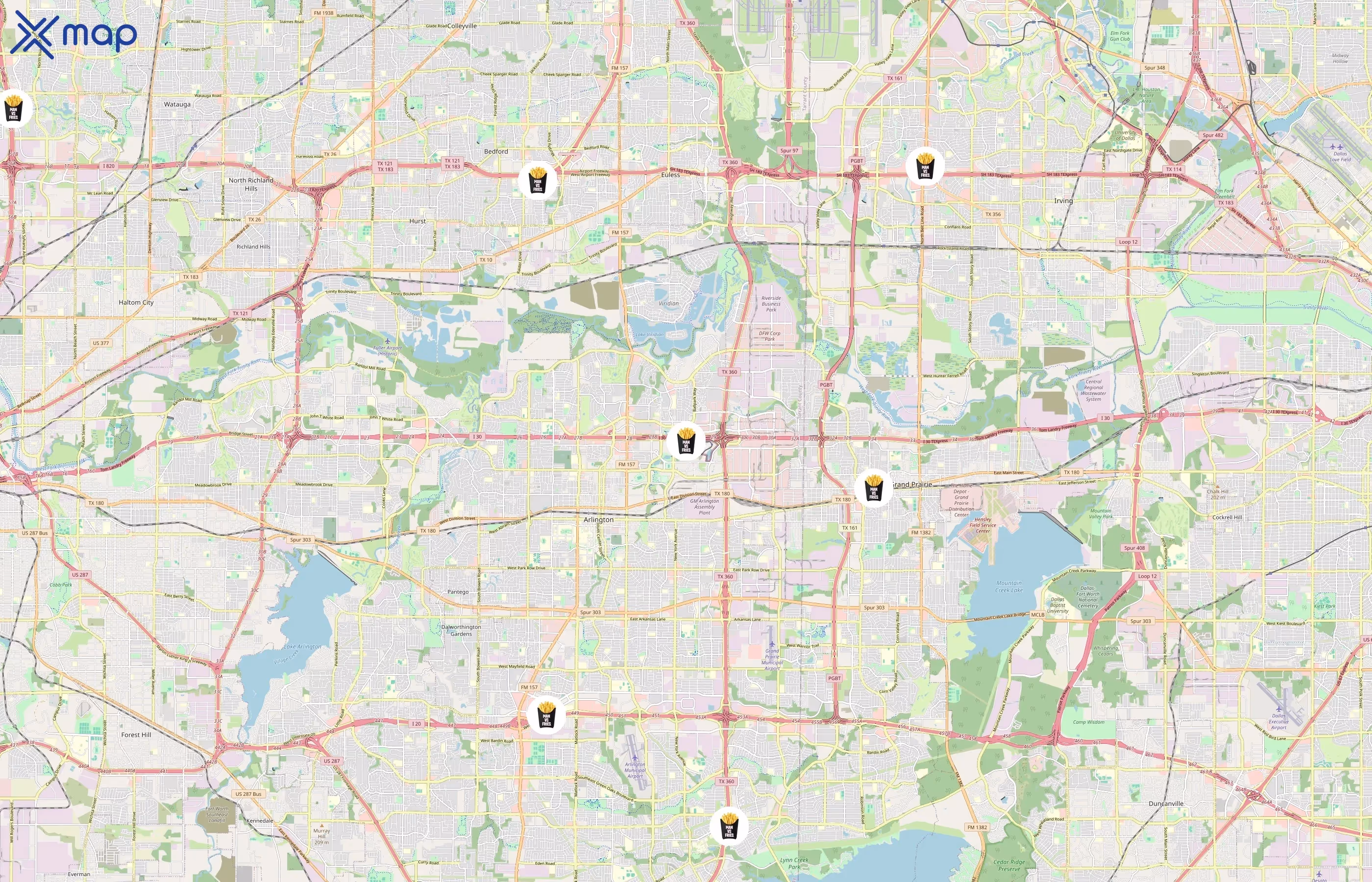 Man Vs Fries area coverage