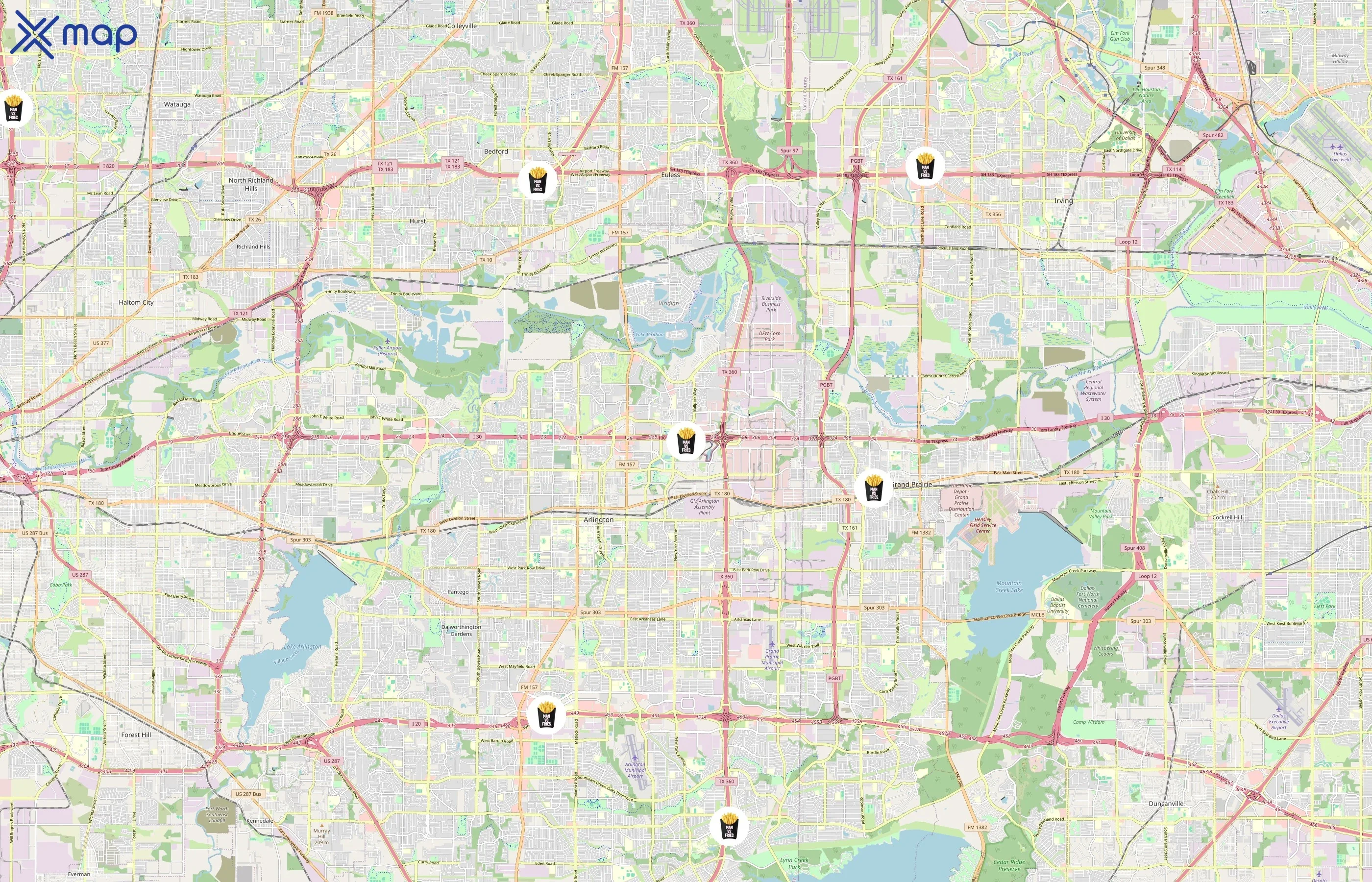 Man Vs Fries area coverage