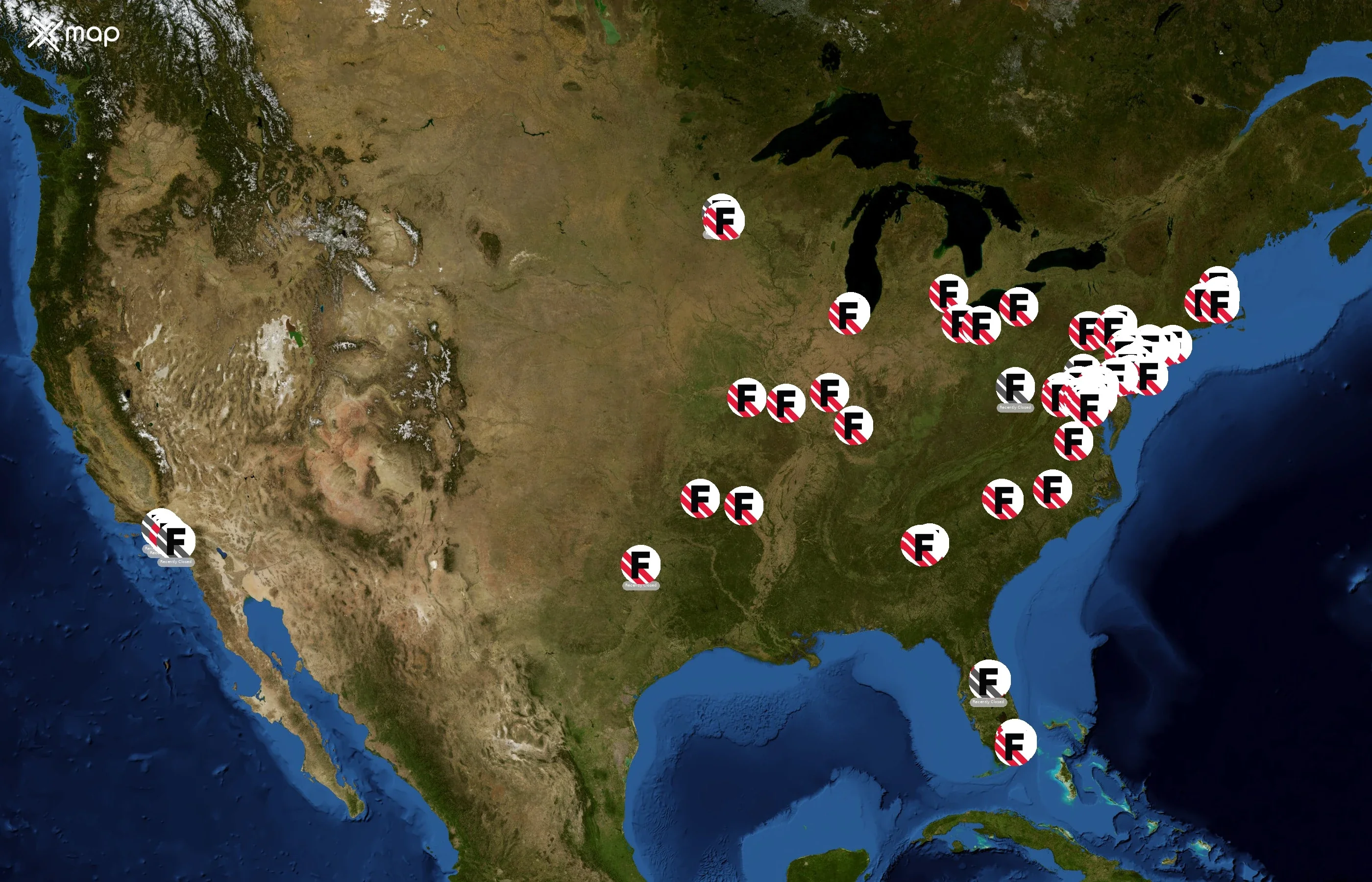 TGI Fridays state distribution