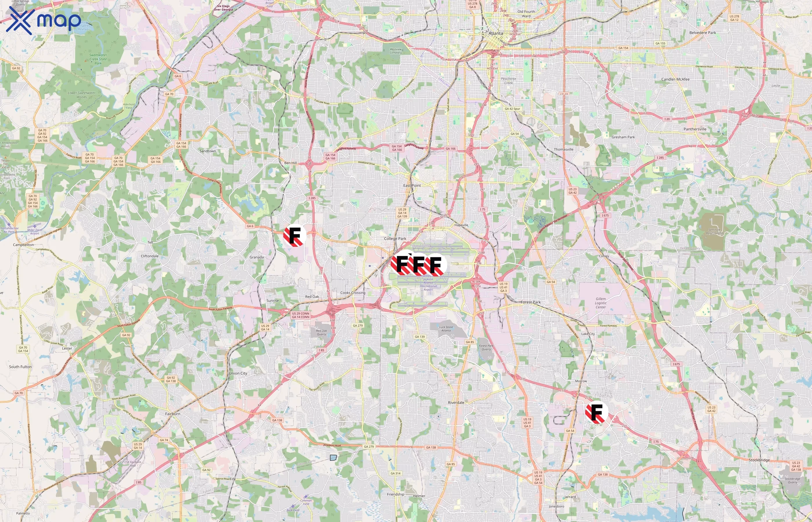 TGI Fridays area coverage