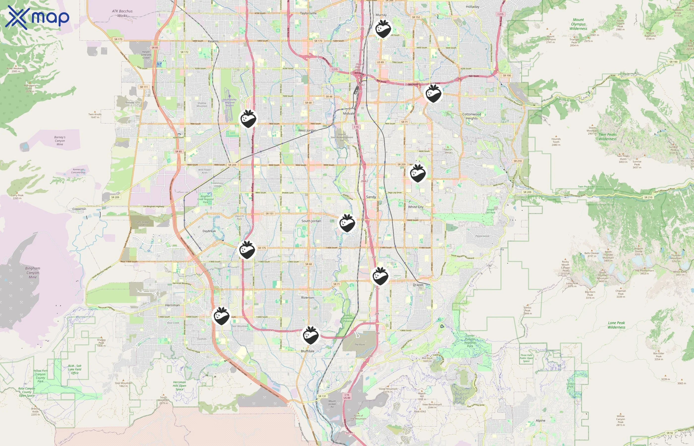 Café Zupas area coverage