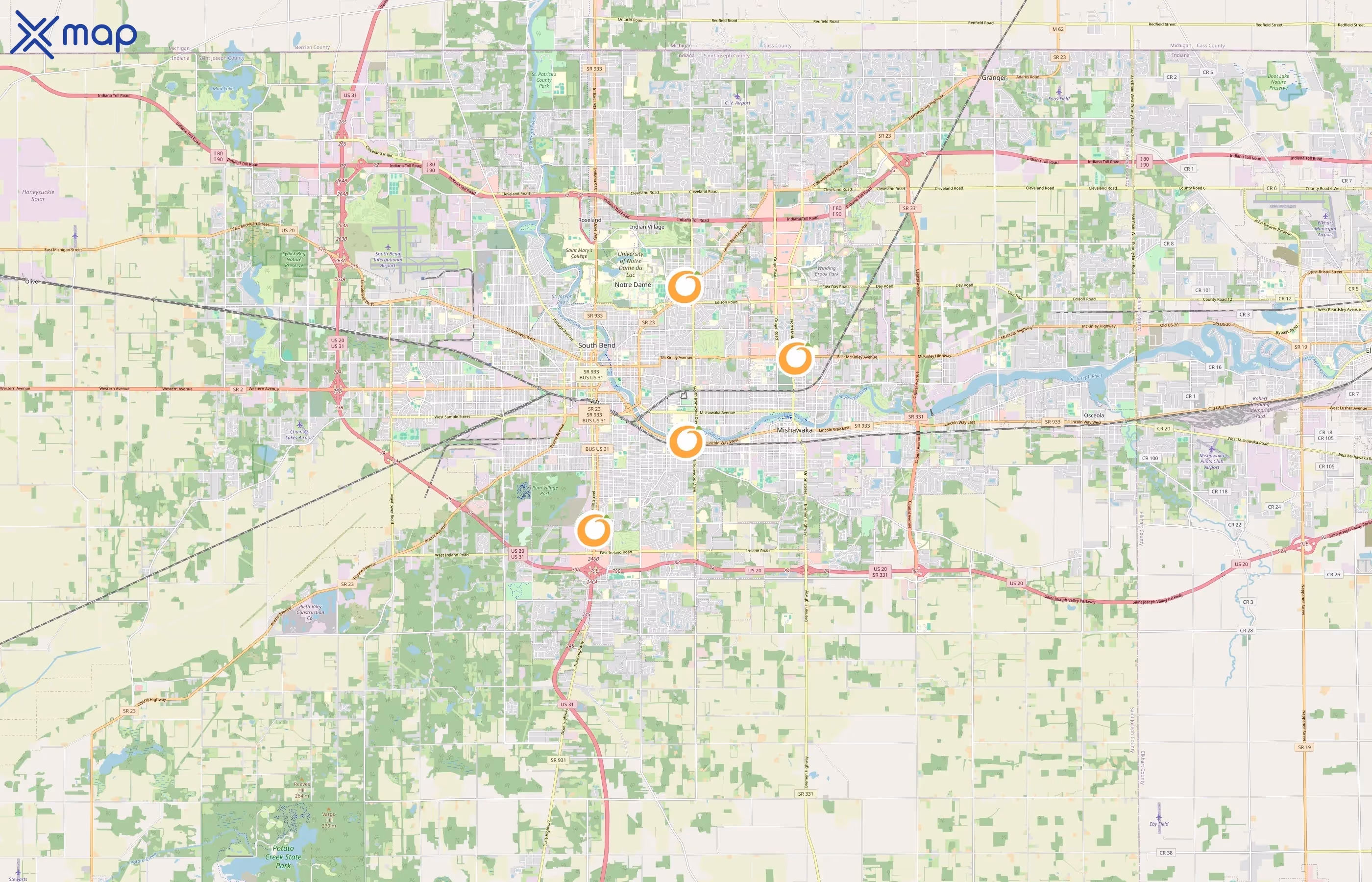 Orange Julius area coverage