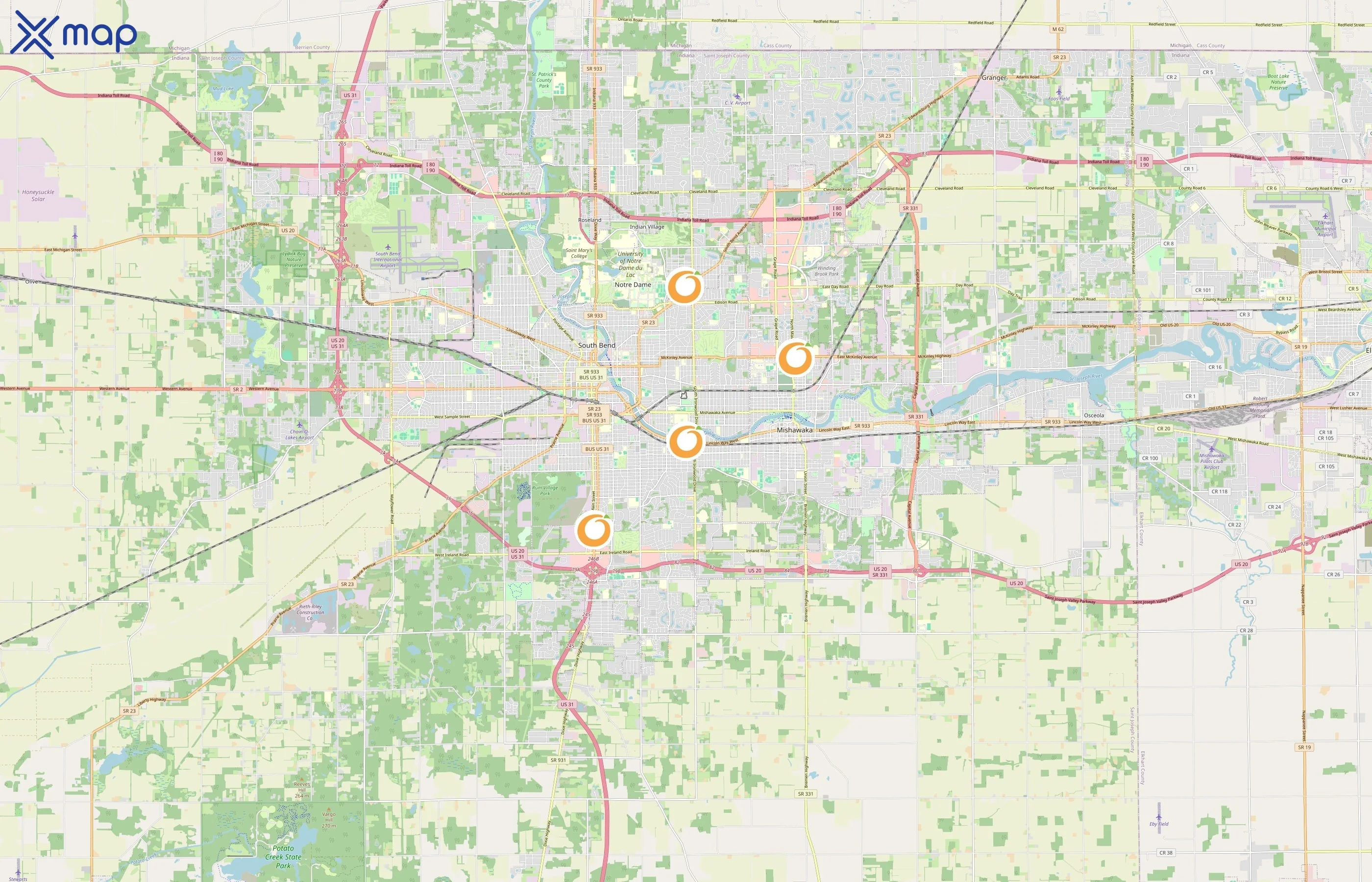 Orange Julius area coverage