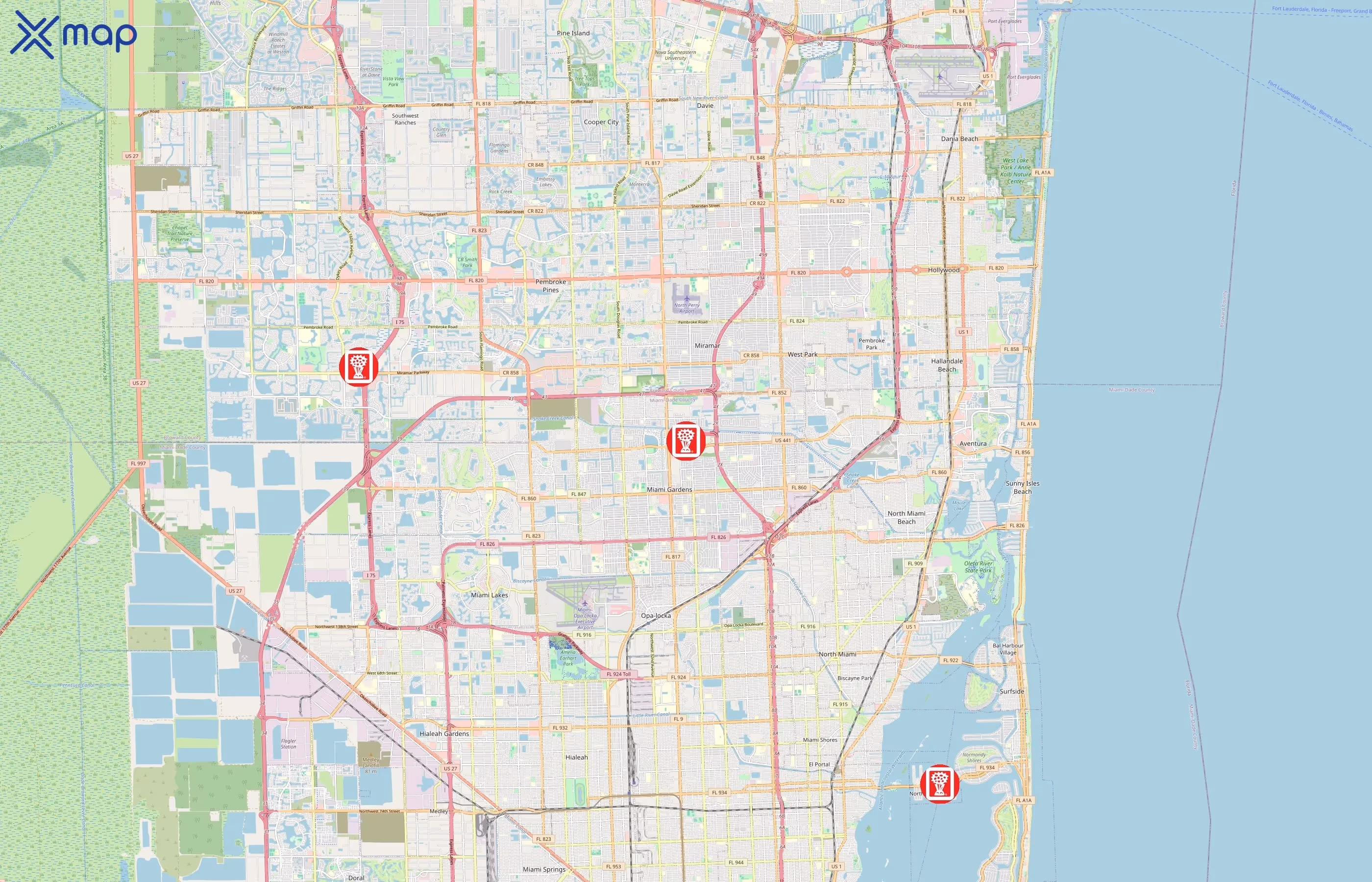 Benihana area coverage