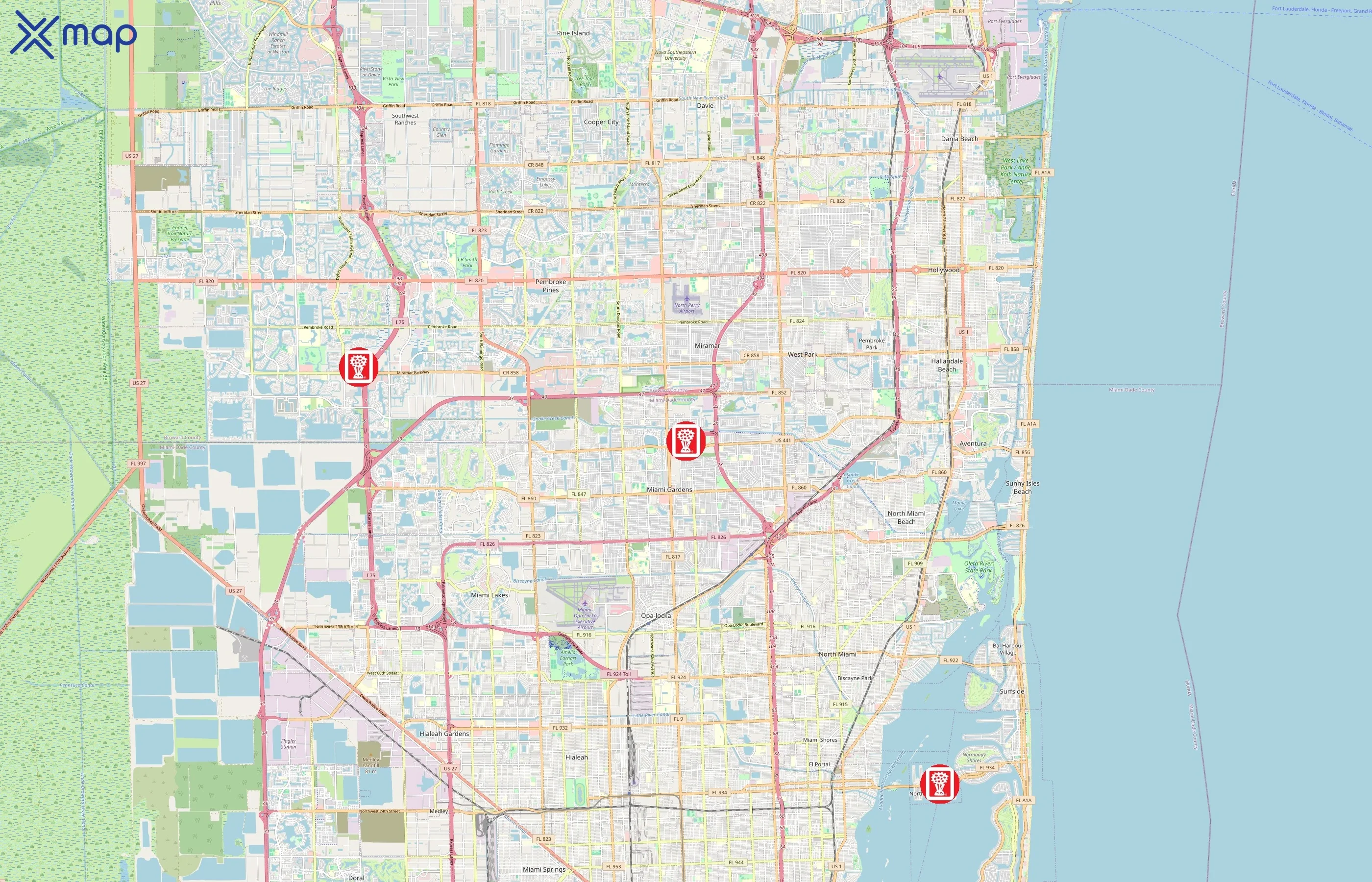 Benihana area coverage