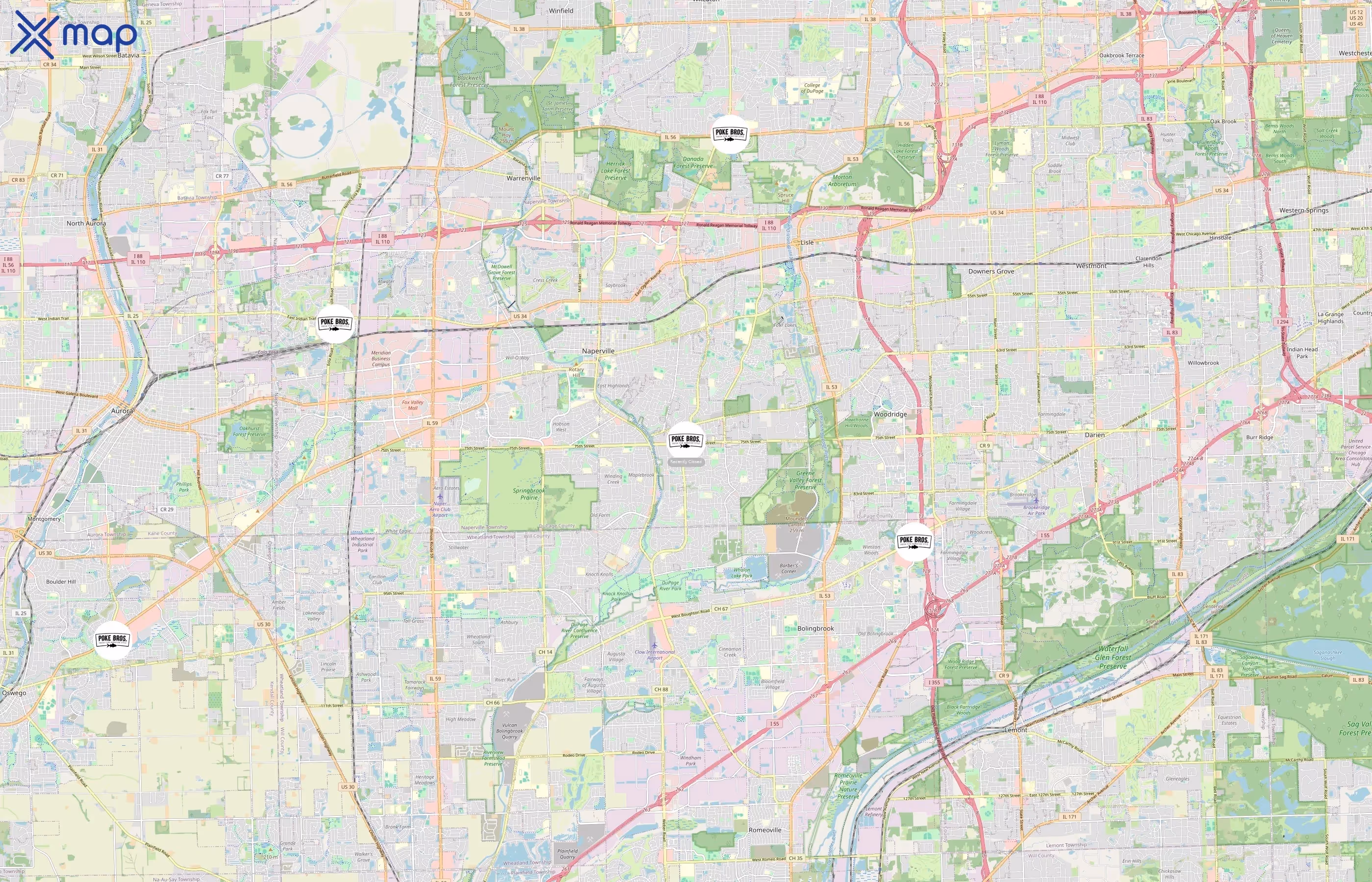 Poke Bros. area coverage