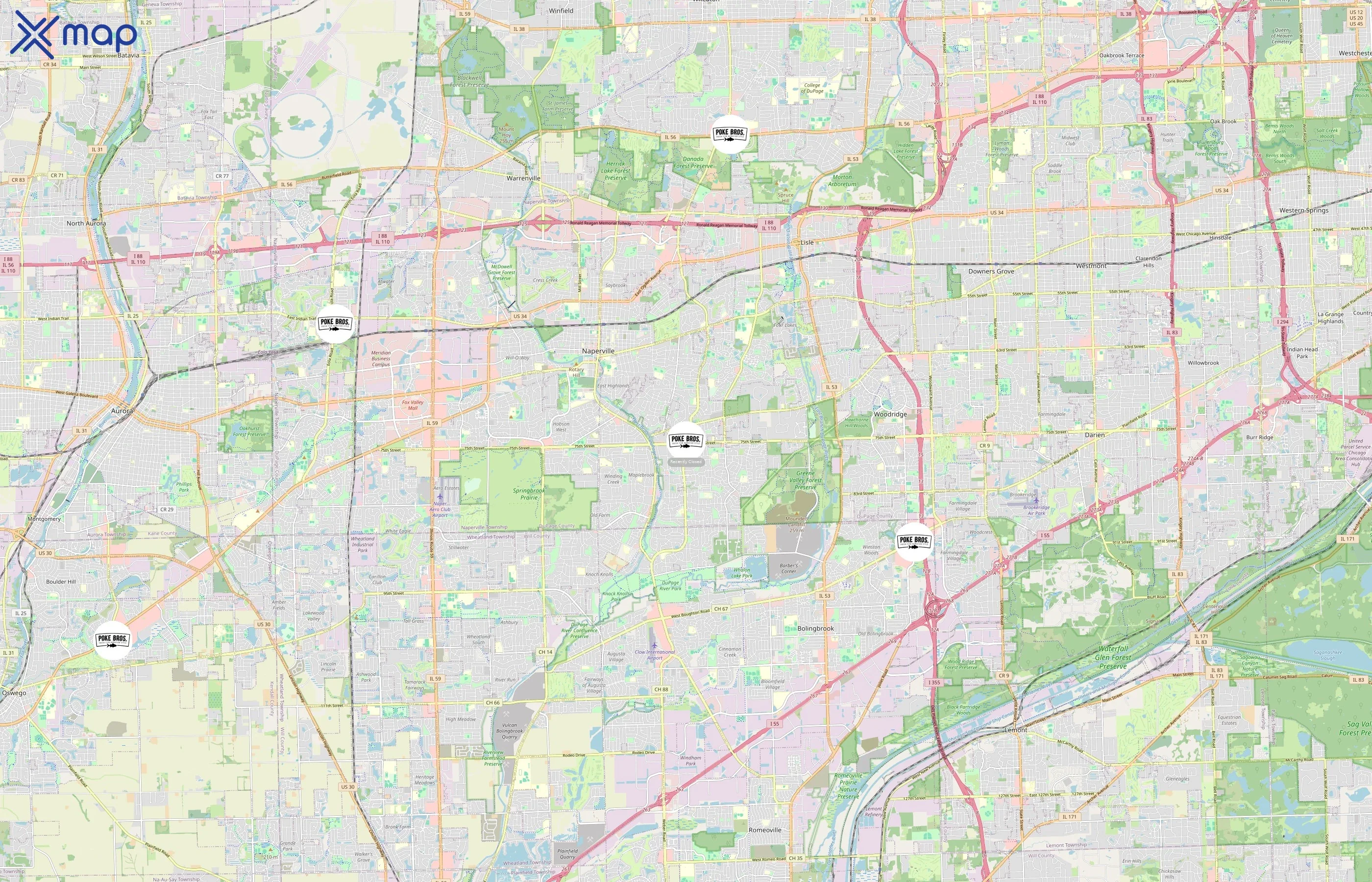 Poke Bros. area coverage