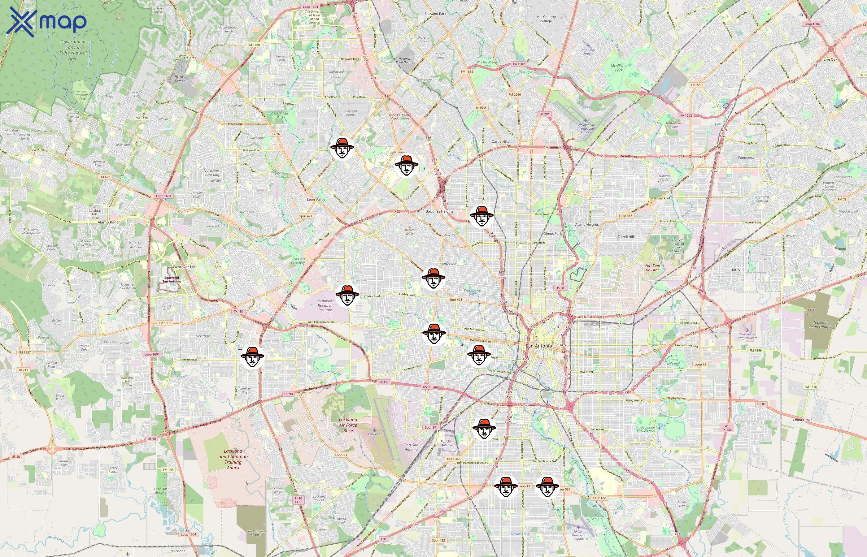 Pizza Patrón area coverage