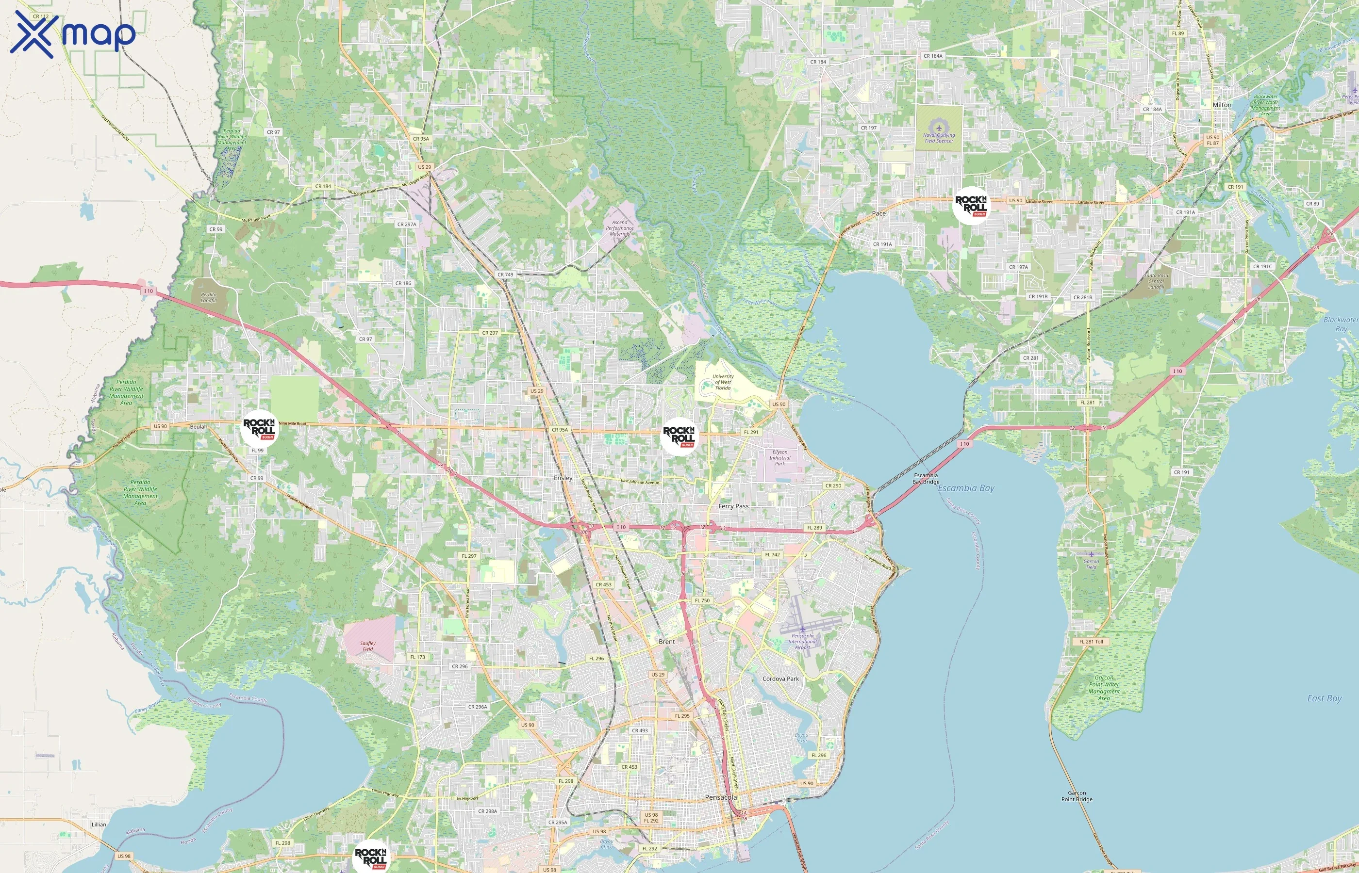 Rock N Roll Sushi area coverage