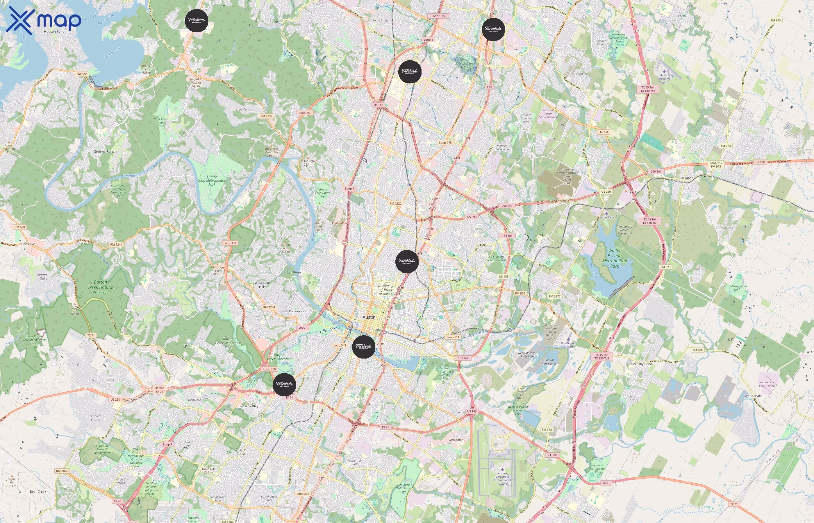 Freebirds World Burrito area coverage