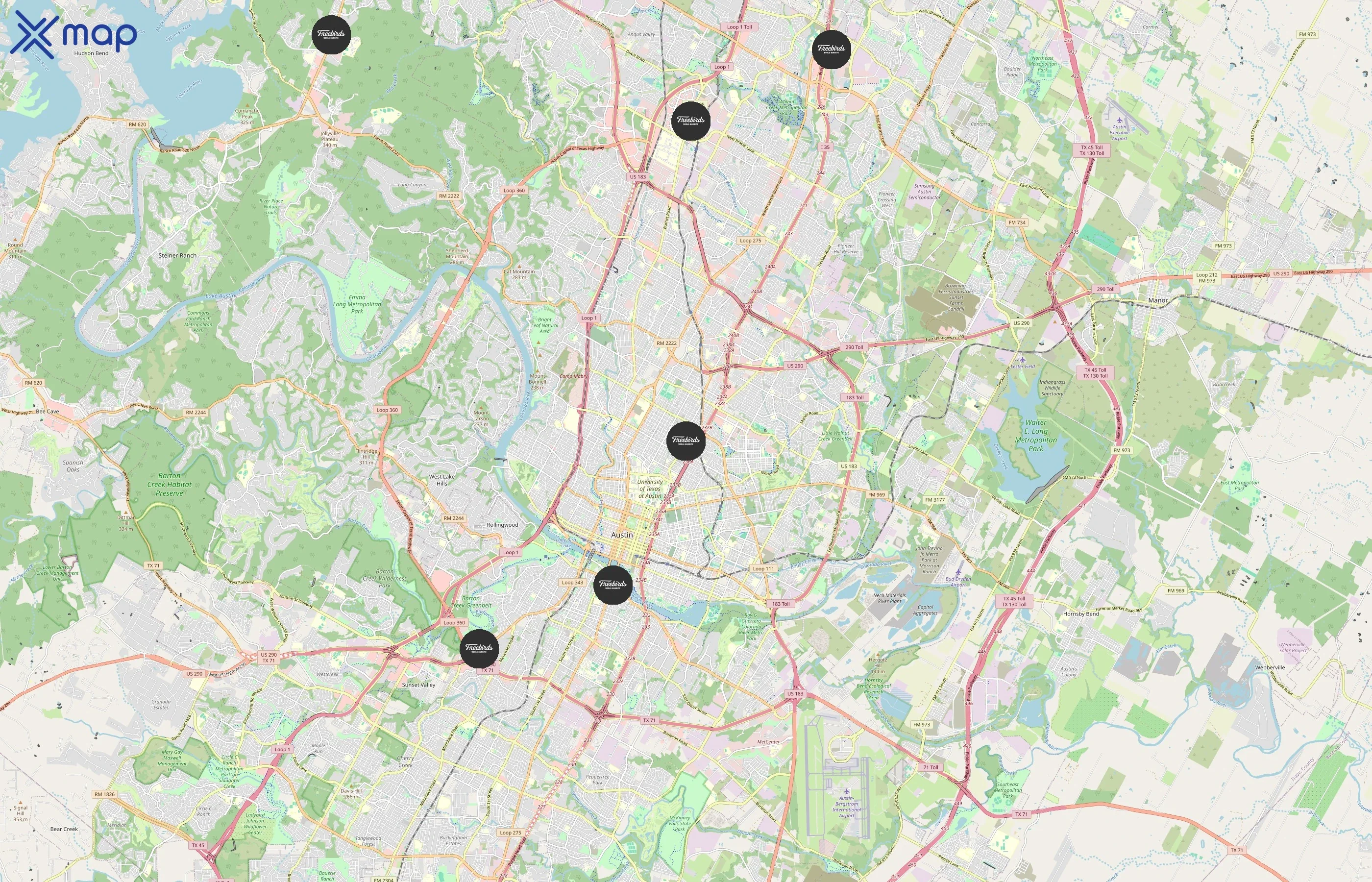 Freebirds World Burrito area coverage