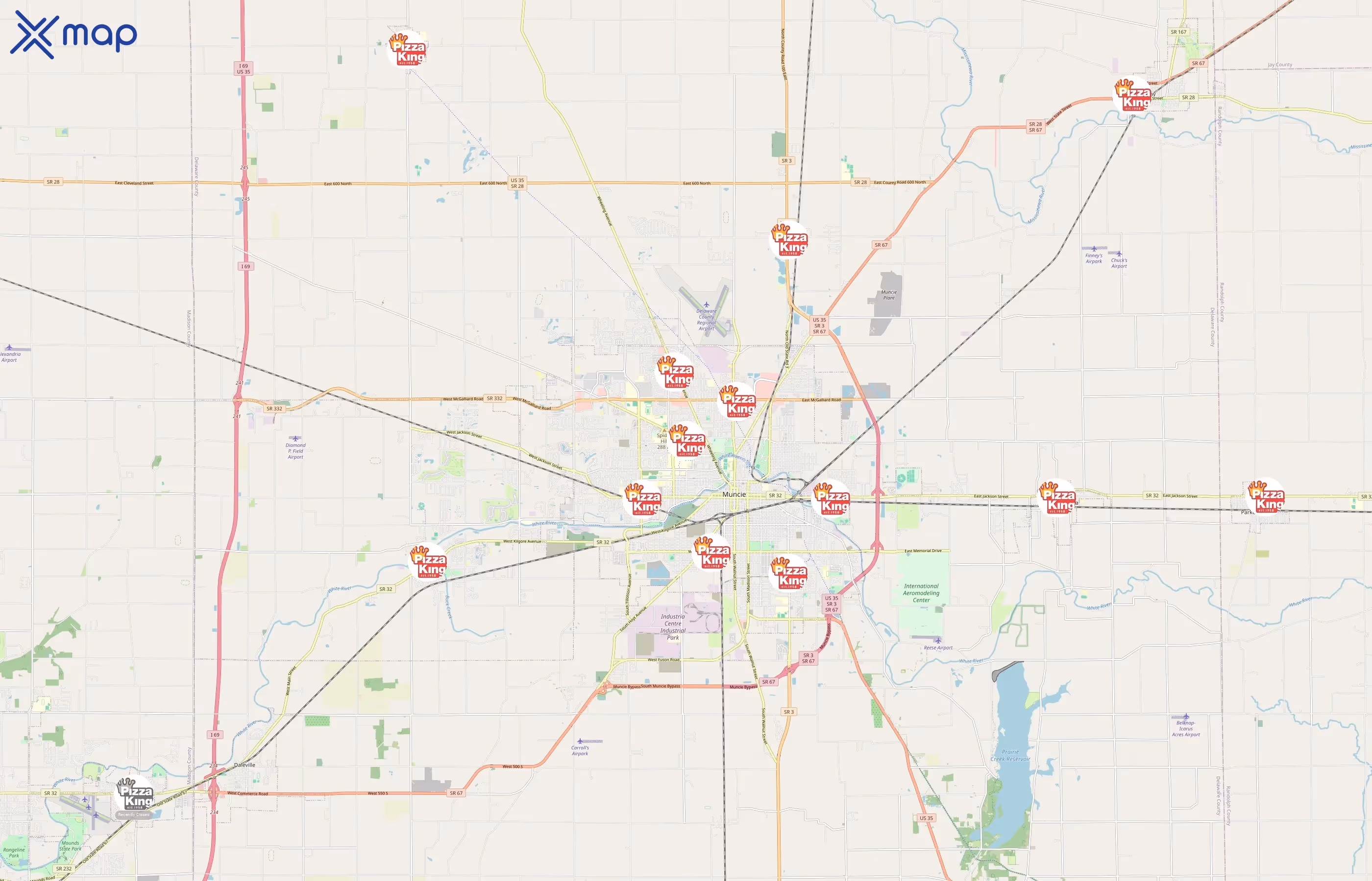 Pizza King area coverage