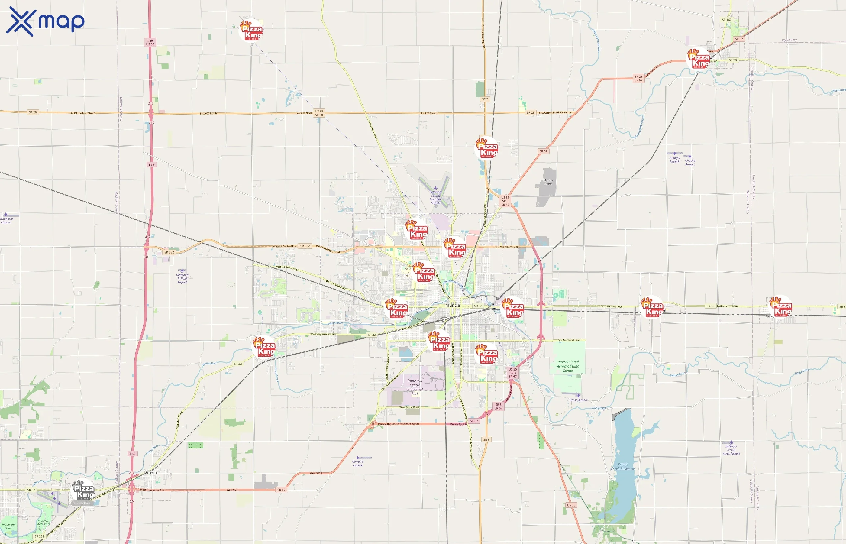 Pizza King area coverage