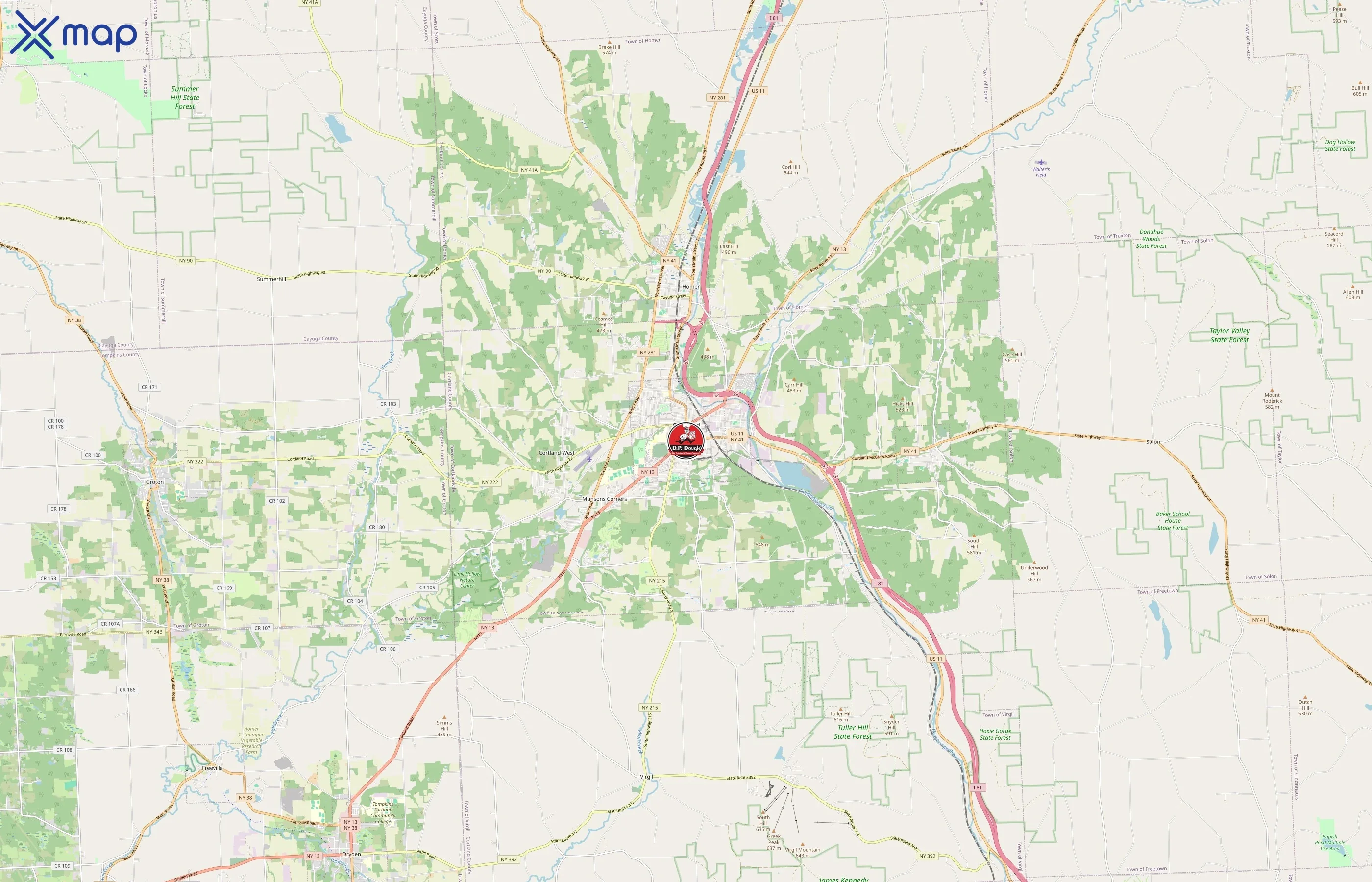 D.P. Dough area coverage