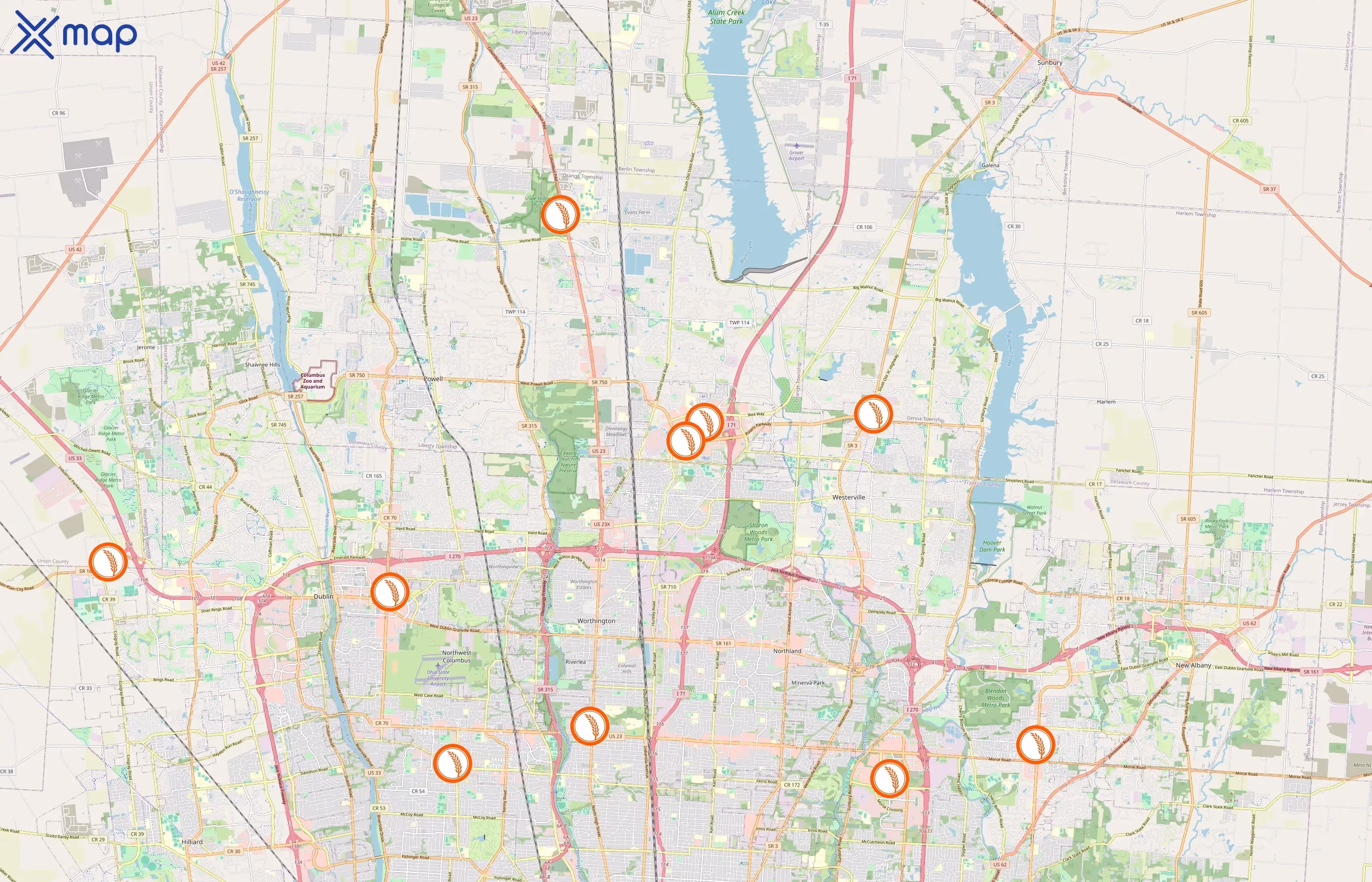 BIBIBOP Asian Grill area coverage