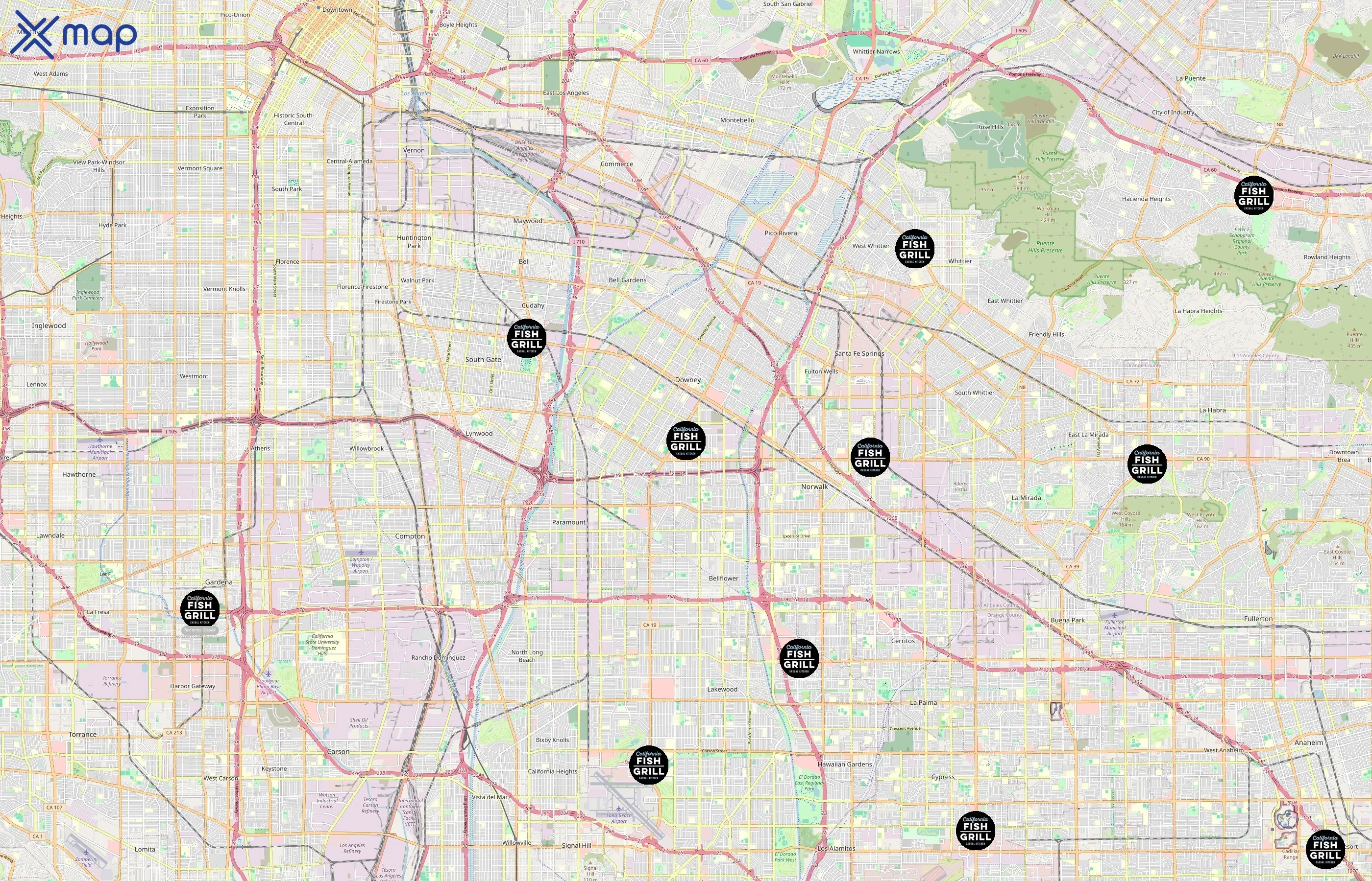 California Fish Grill area coverage