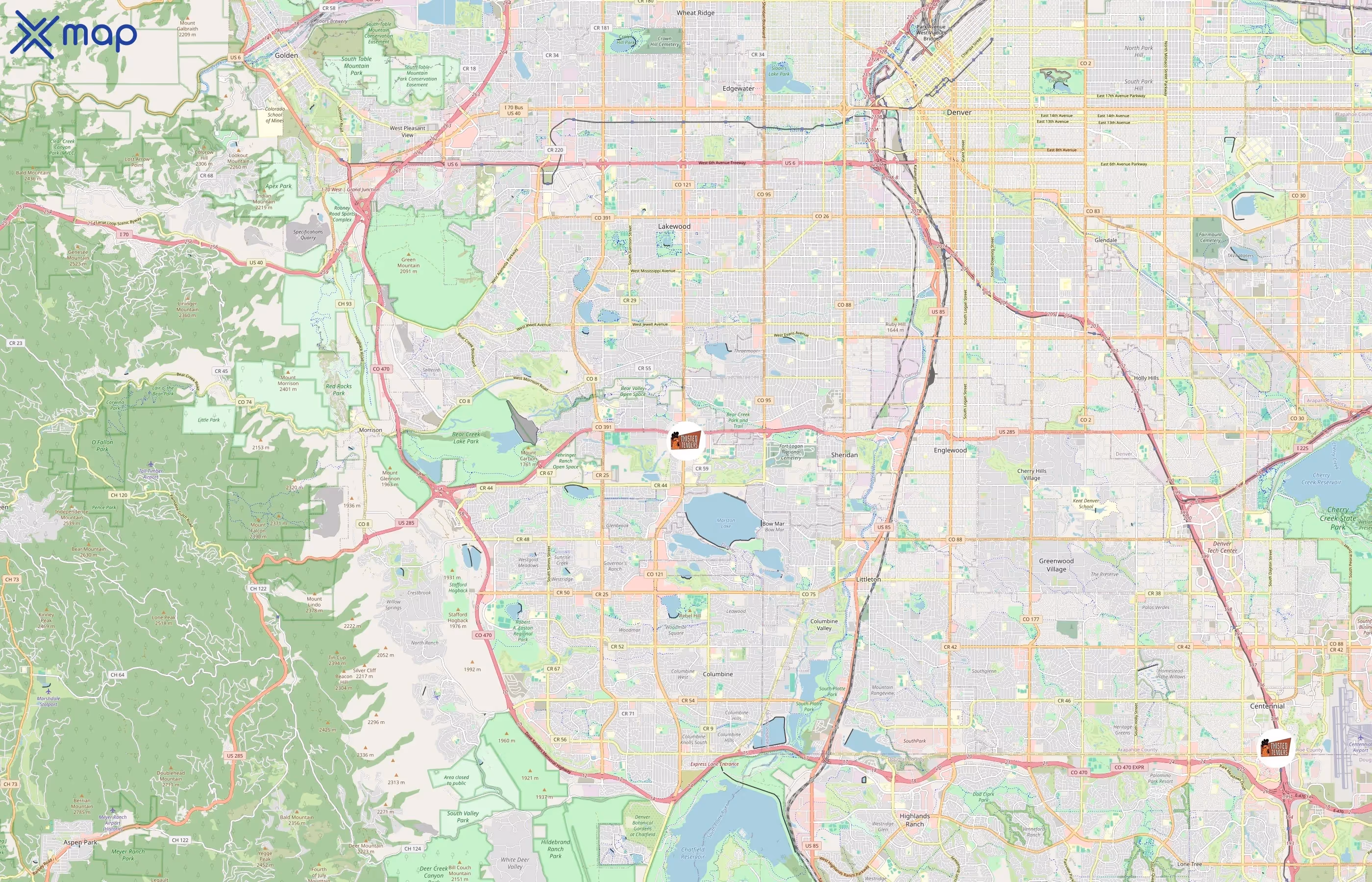Twisted Tenders area coverage