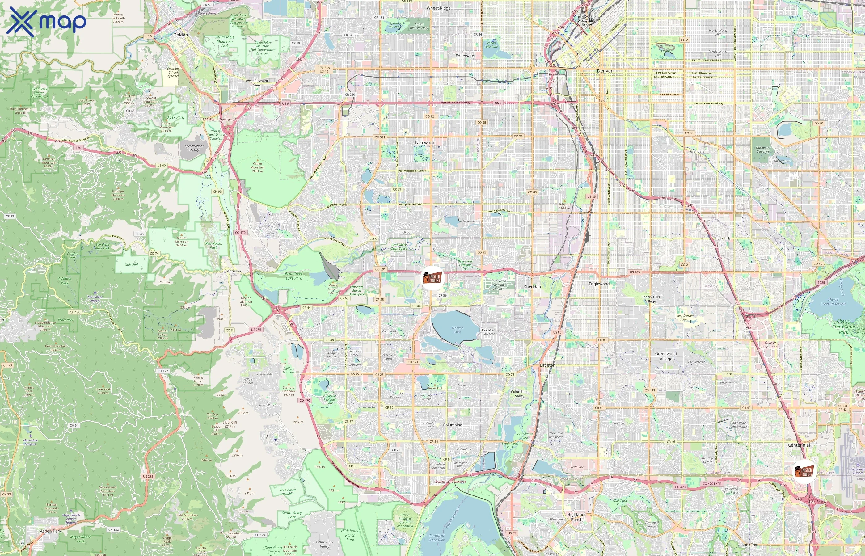 Twisted Tenders area coverage