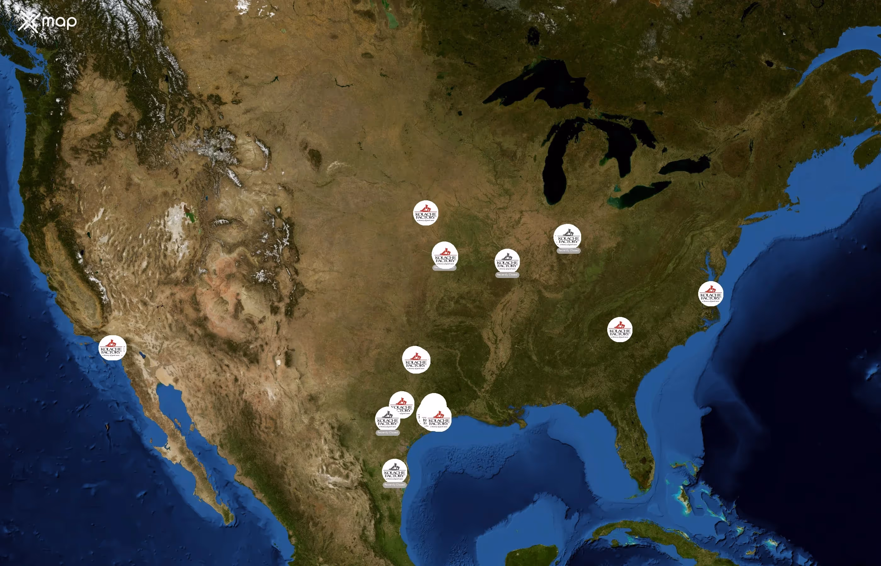 Kolache Factory state distribution