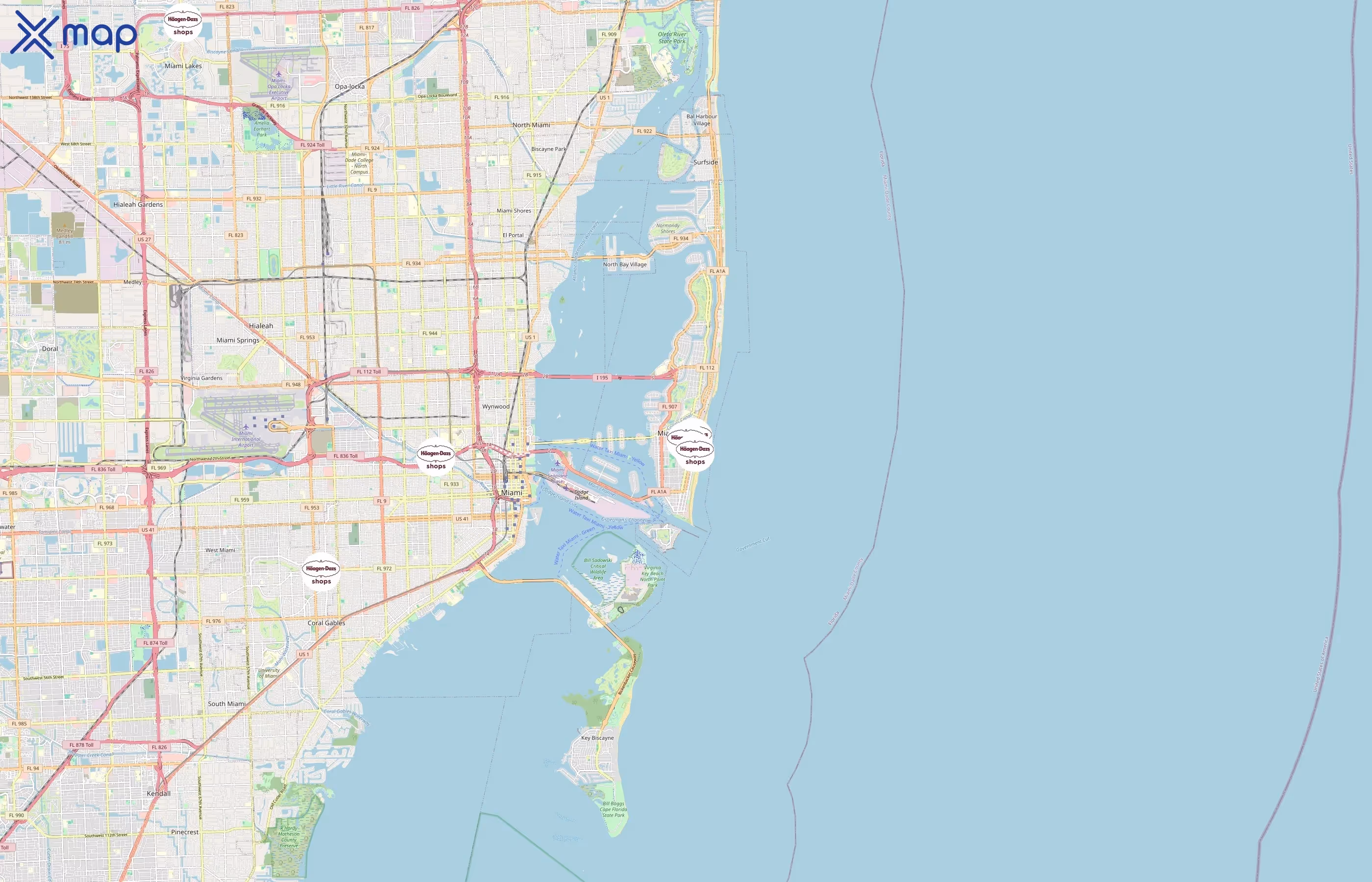 Häagen-Dazs area coverage