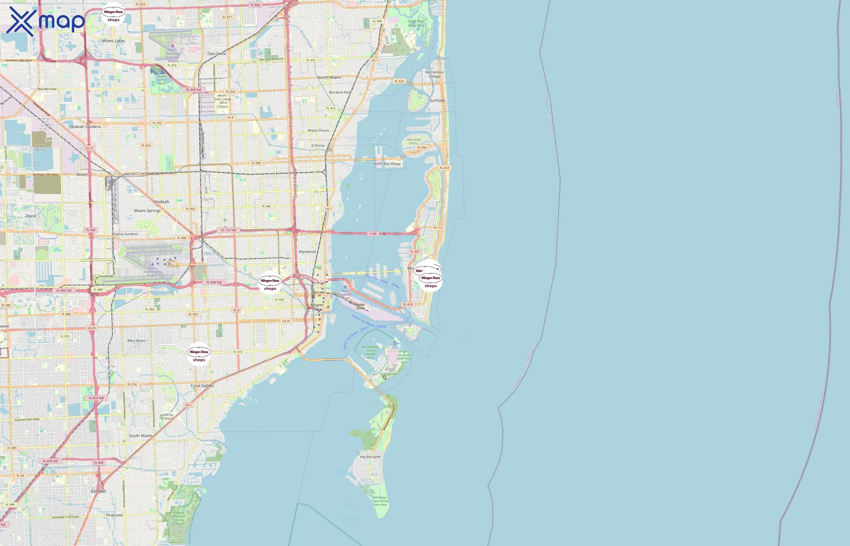 Häagen-Dazs area coverage