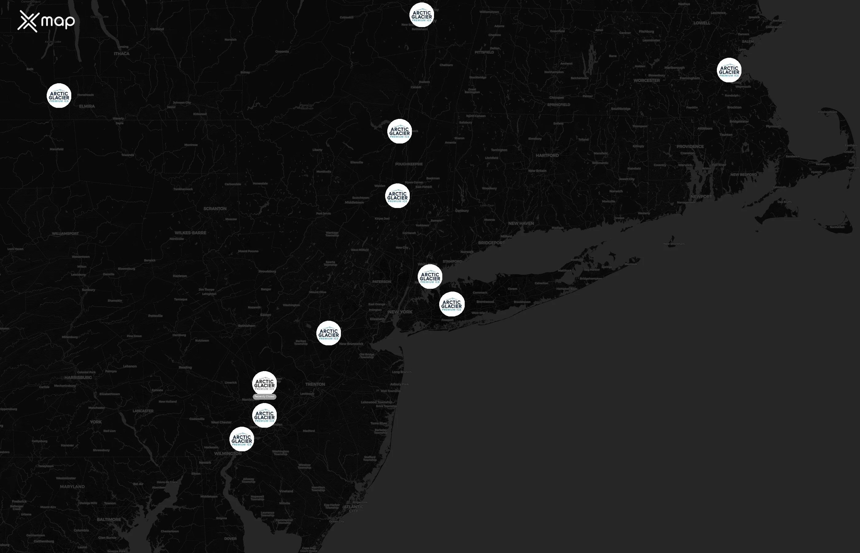 Arctic Glacier city distribution