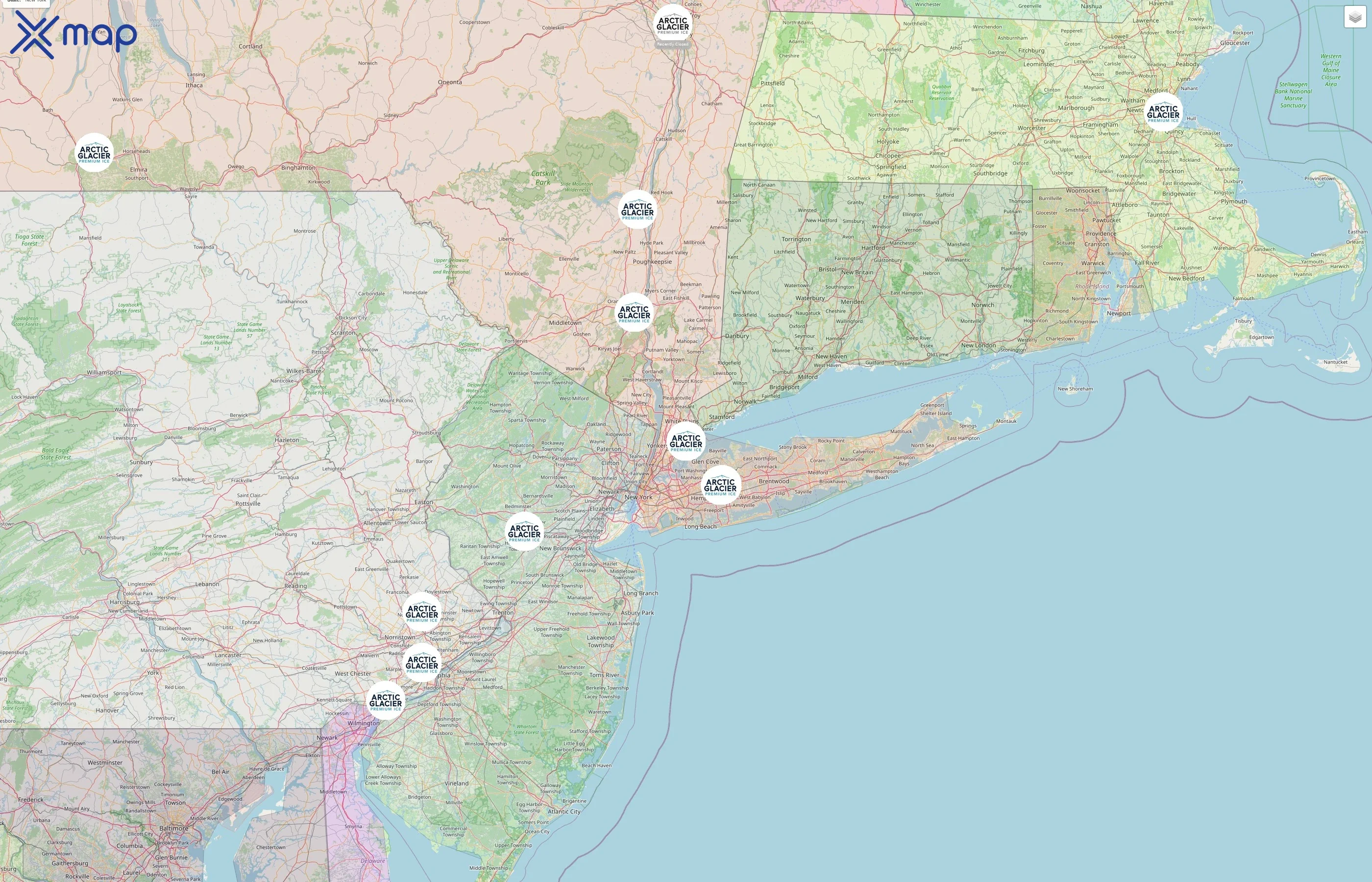 Arctic Glacier street hotspots