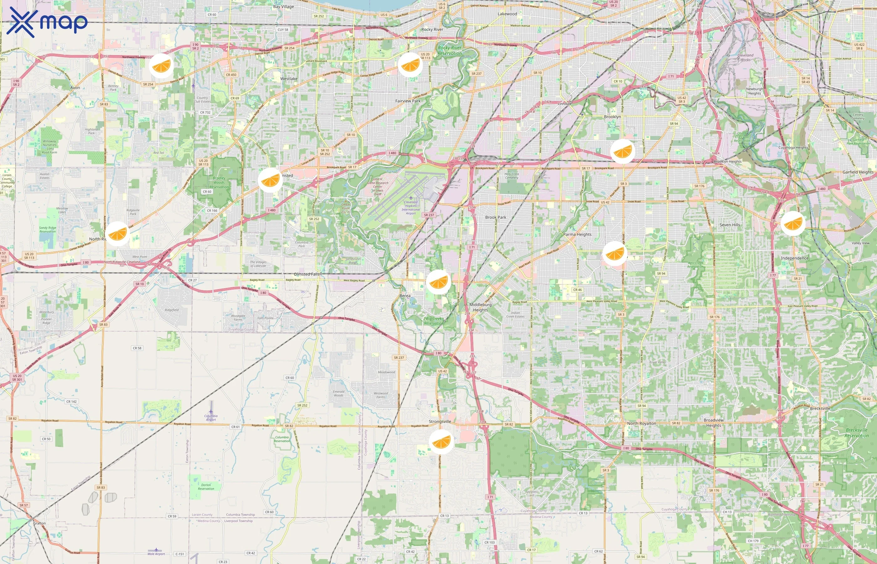 Pulp Juice and Smoothie Bar area coverage